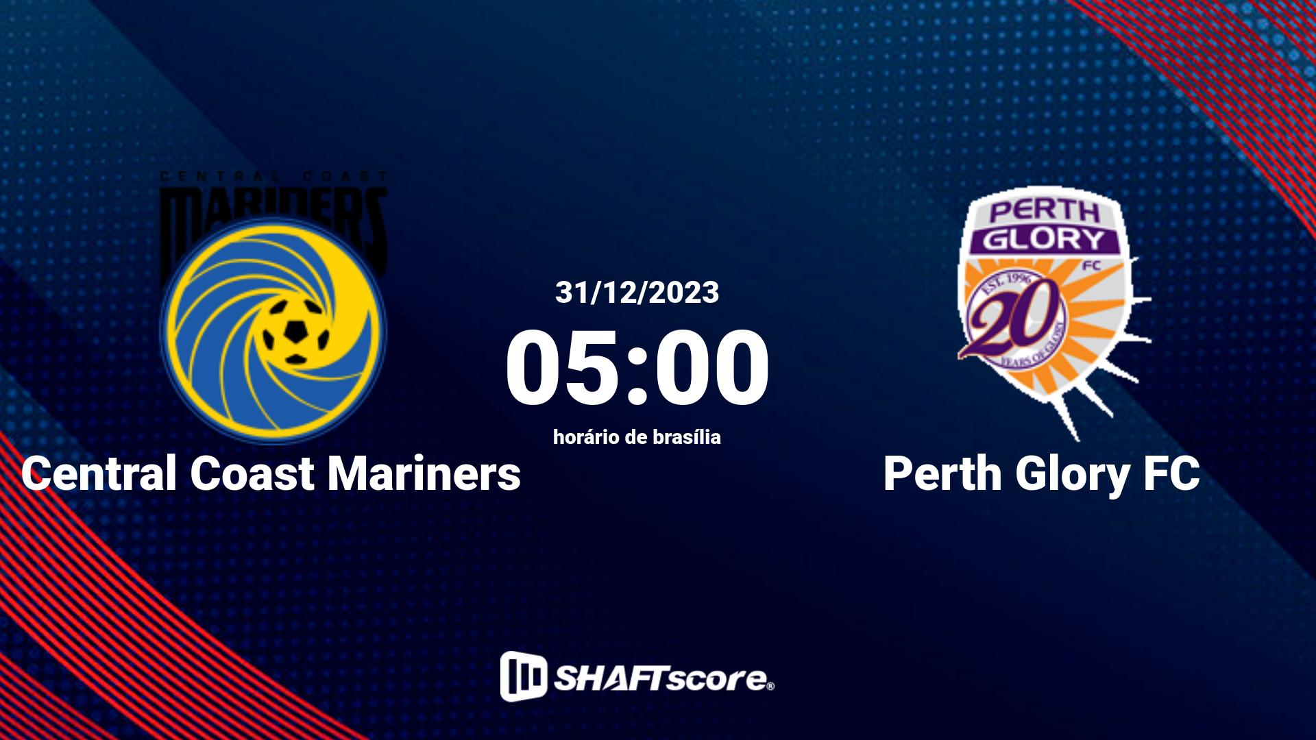 Estatísticas do jogo Central Coast Mariners vs Perth Glory FC 31.12 05:00