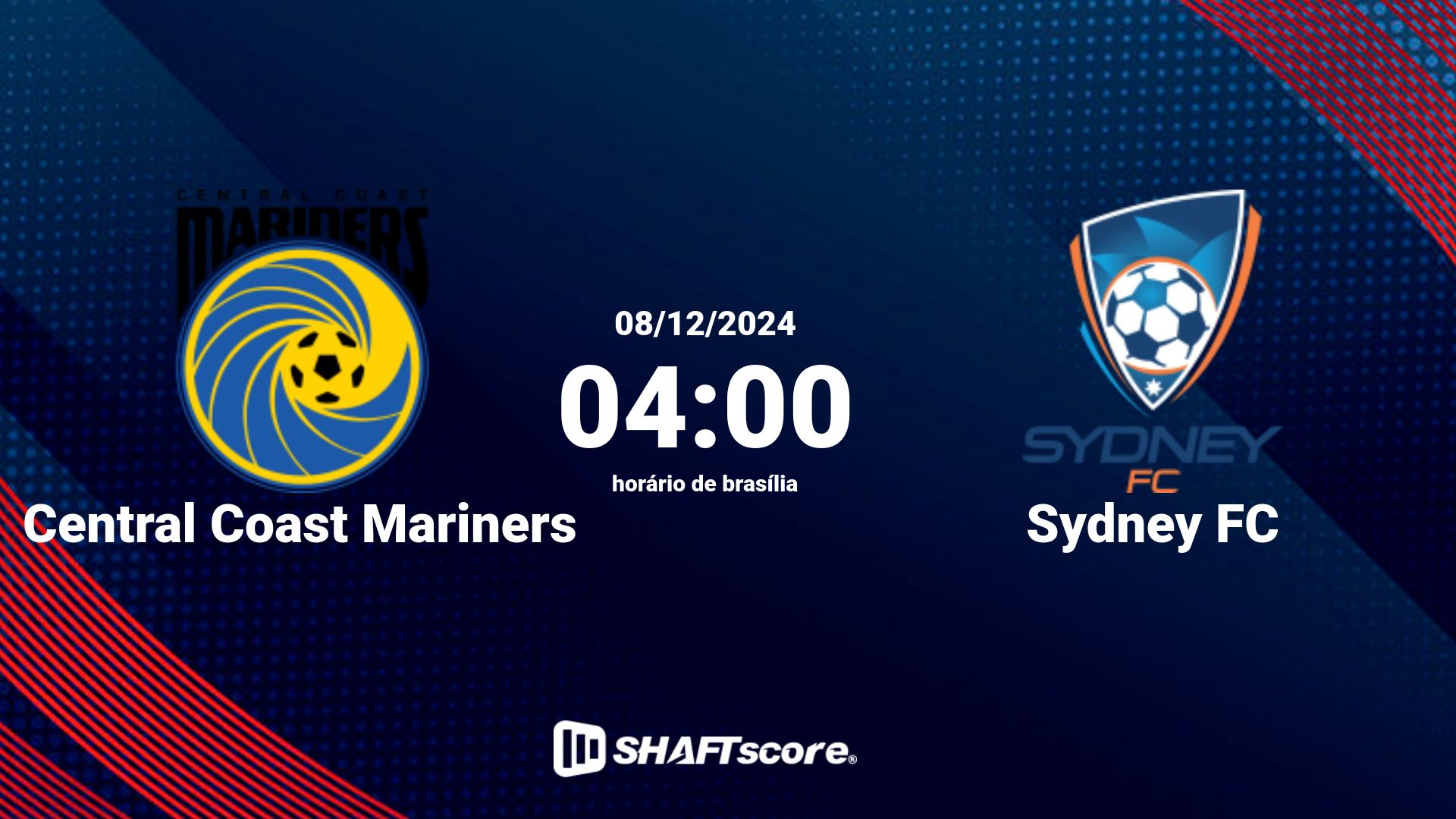 Estatísticas do jogo Central Coast Mariners vs Sydney FC 08.12 04:00