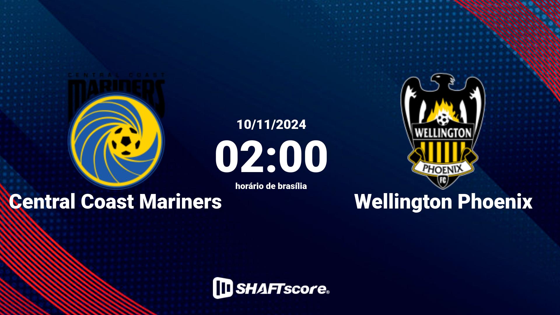 Estatísticas do jogo Central Coast Mariners vs Wellington Phoenix 10.11 02:00