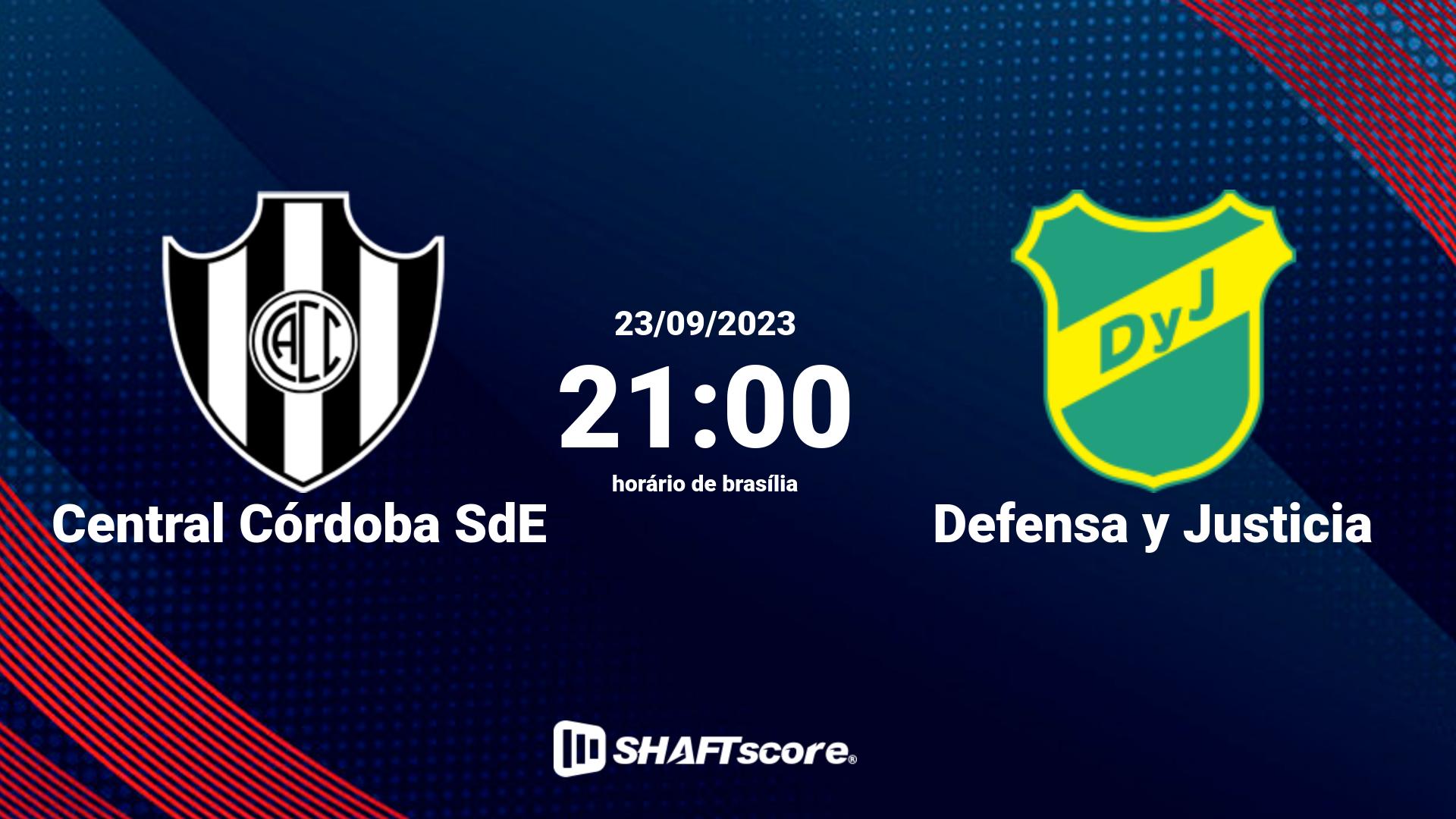 Estatísticas do jogo Central Córdoba SdE vs Defensa y Justicia 23.09 21:00