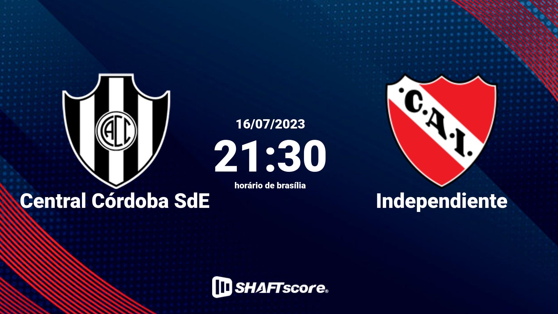 Estatísticas do jogo Central Córdoba SdE vs Independiente 16.07 21:30