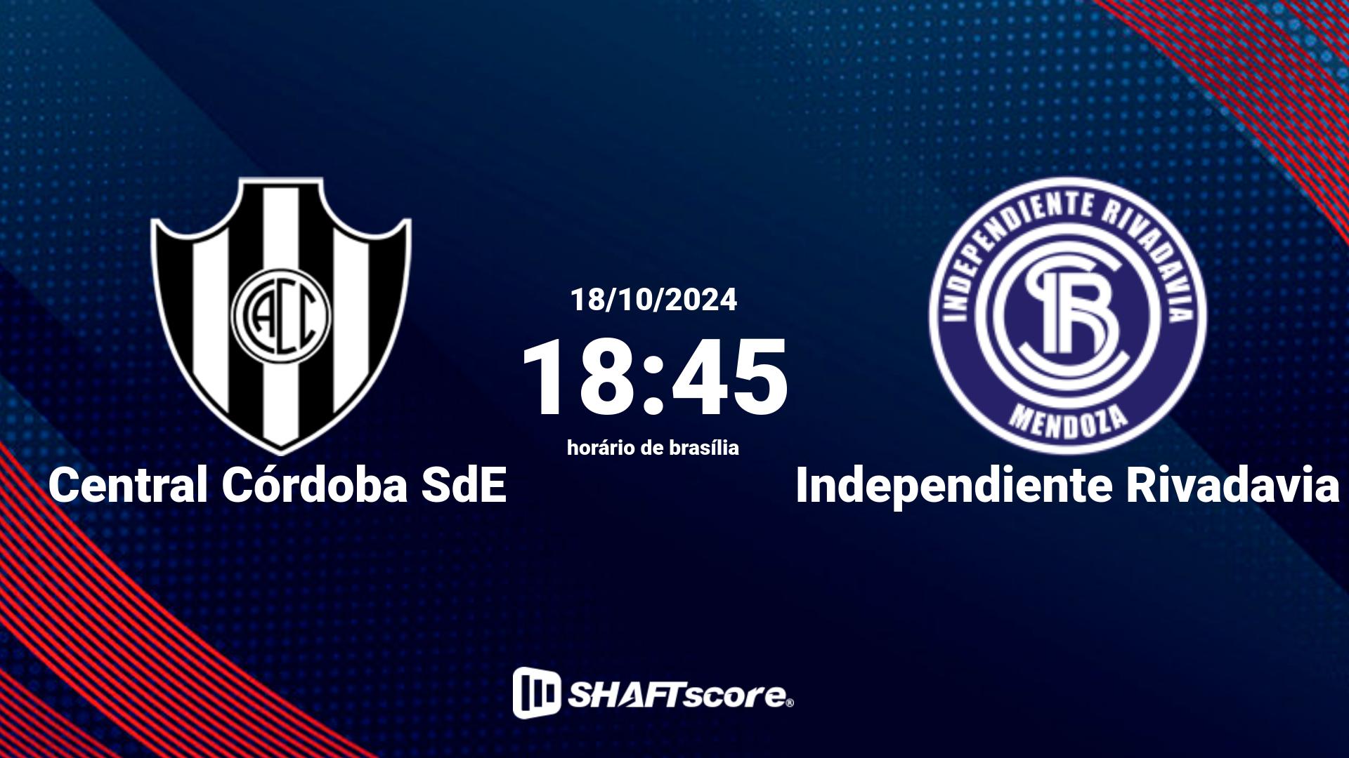 Estatísticas do jogo Central Córdoba SdE vs Independiente Rivadavia 18.10 18:45