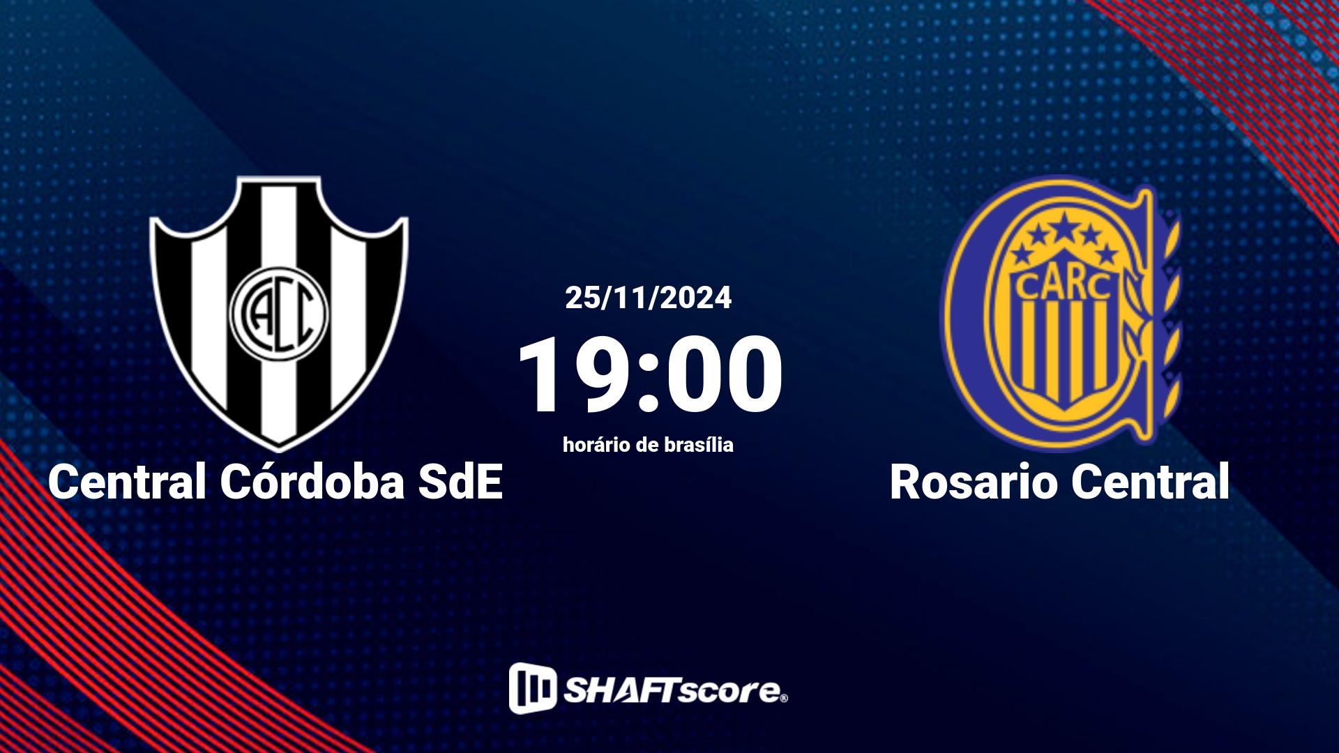 Estatísticas do jogo Central Córdoba SdE vs Rosario Central 25.11 19:00