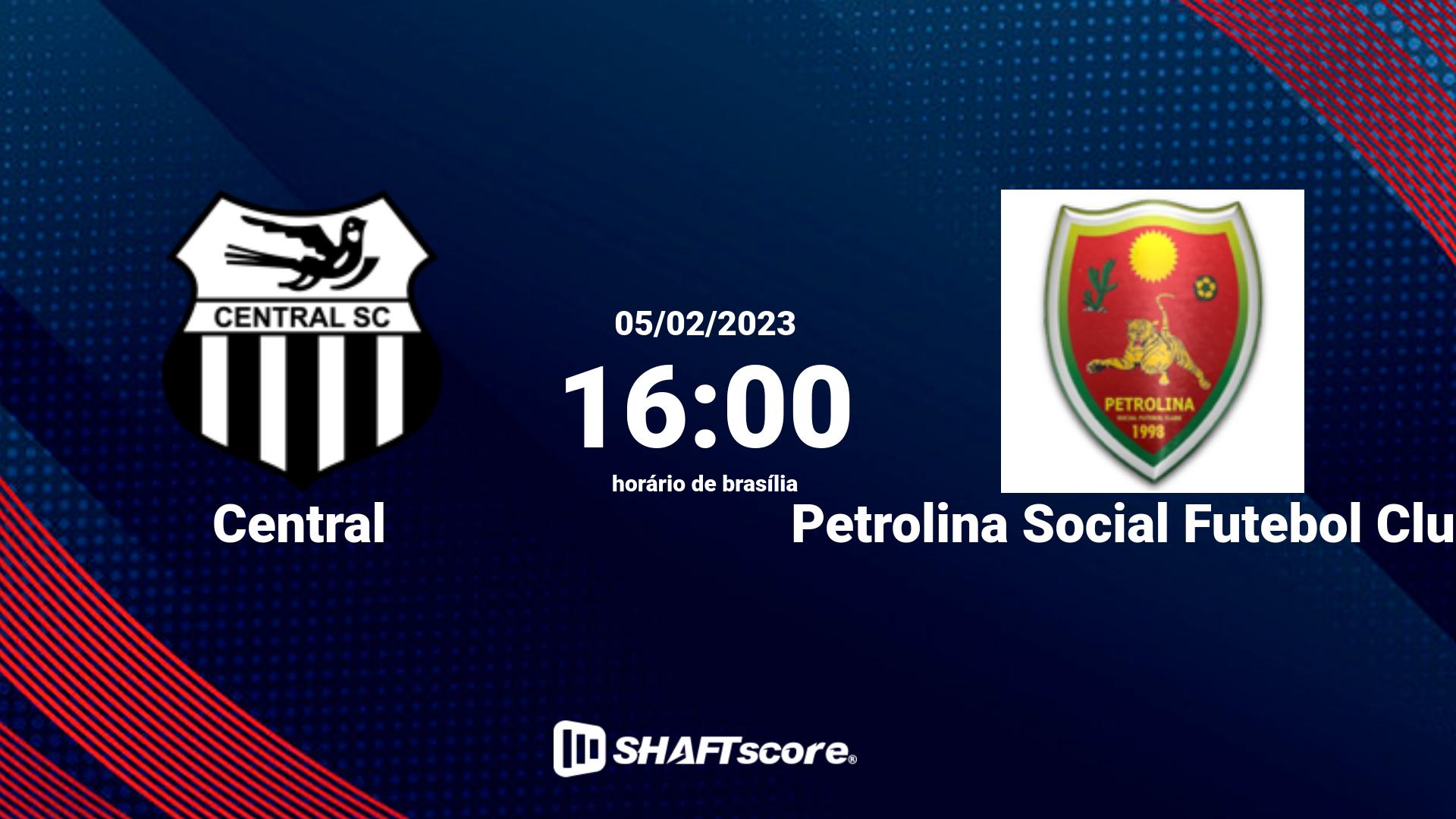 Estatísticas do jogo Central vs Petrolina Social Futebol Clube 05.02 16:00