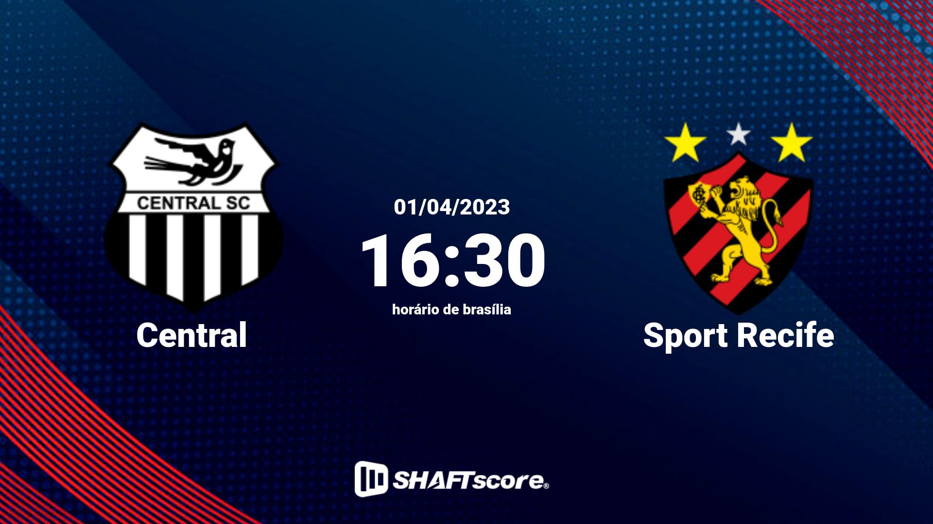 Estatísticas do jogo Central vs Sport Recife 01.04 16:30