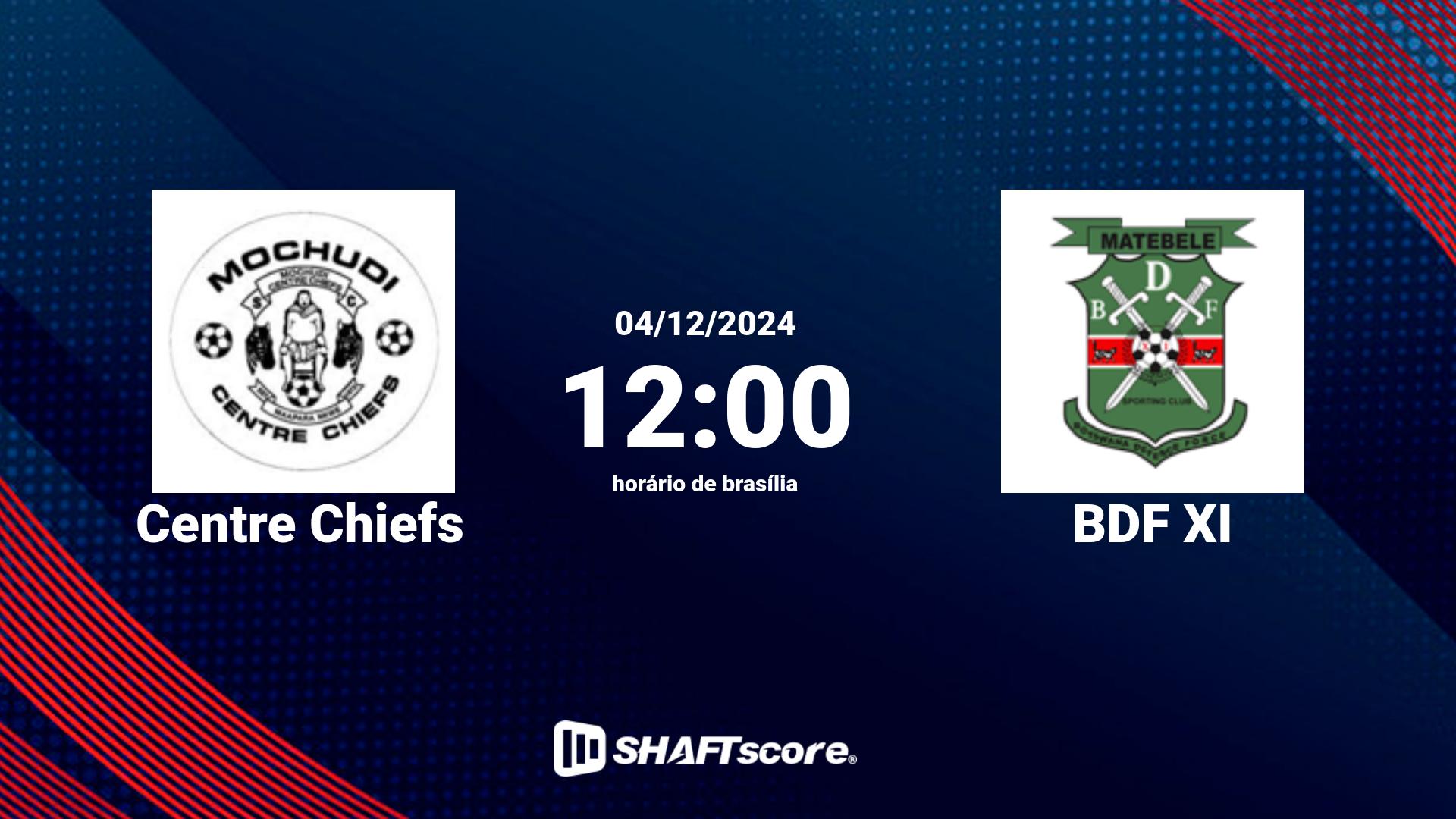 Estatísticas do jogo Centre Chiefs vs BDF XI 04.12 12:00