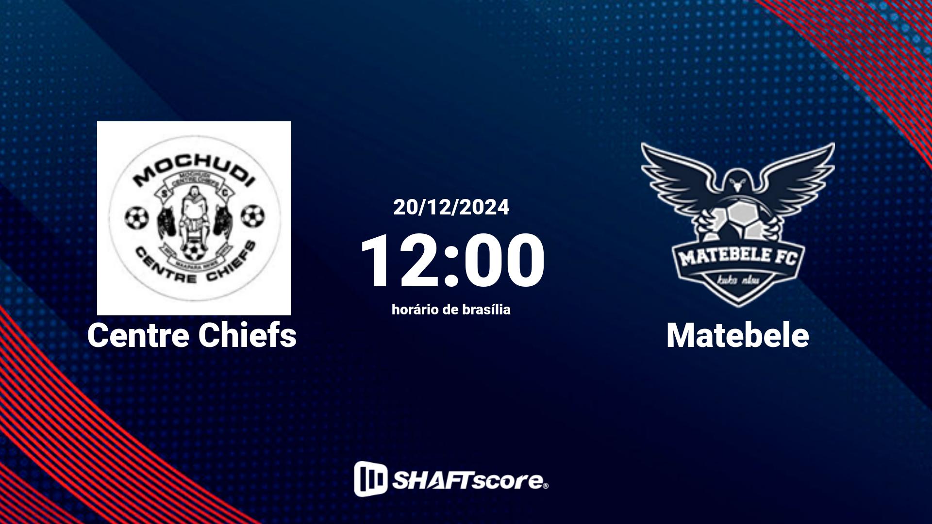 Estatísticas do jogo Centre Chiefs vs Matebele 20.12 12:00