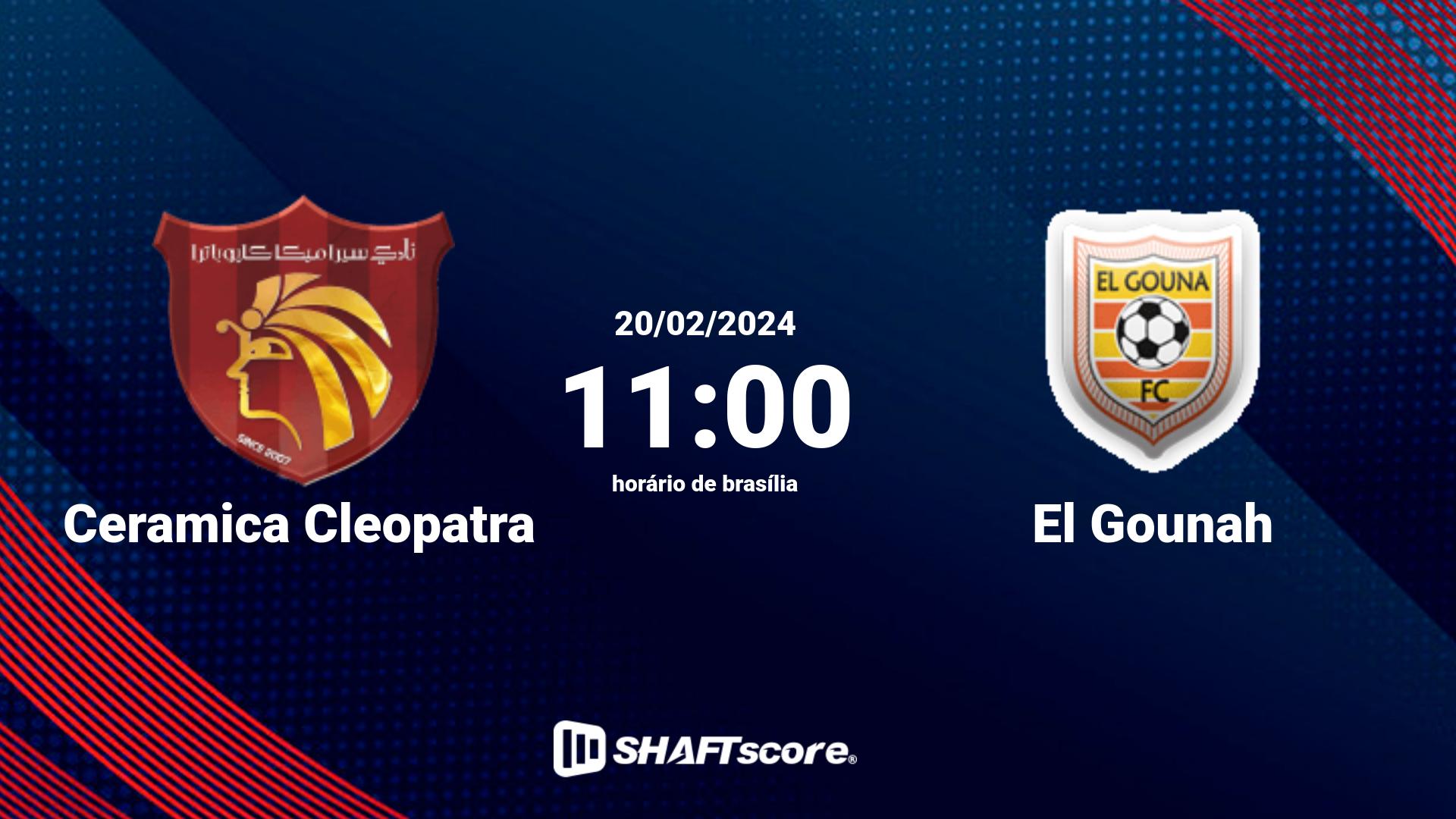 Estatísticas do jogo Ceramica Cleopatra vs El Gounah 20.02 11:00