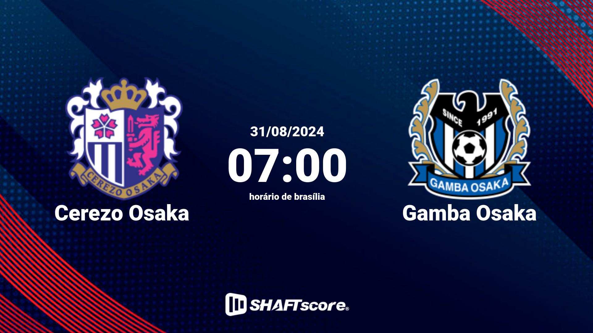 Estatísticas do jogo Cerezo Osaka vs Gamba Osaka 31.08 07:00