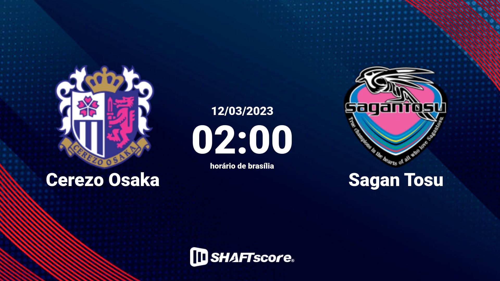 Estatísticas do jogo Cerezo Osaka vs Sagan Tosu 12.03 02:00