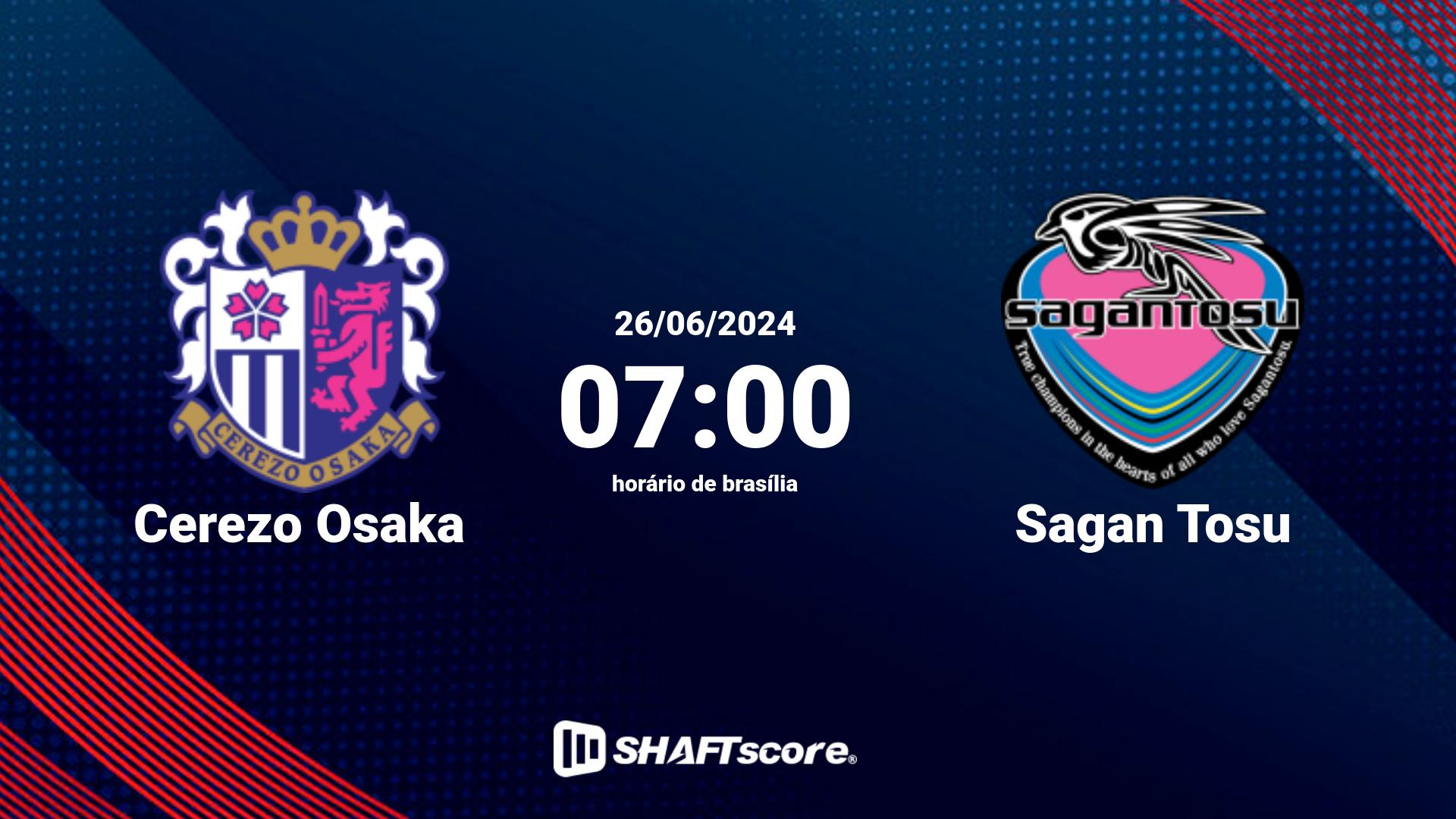 Estatísticas do jogo Cerezo Osaka vs Sagan Tosu 26.06 07:00