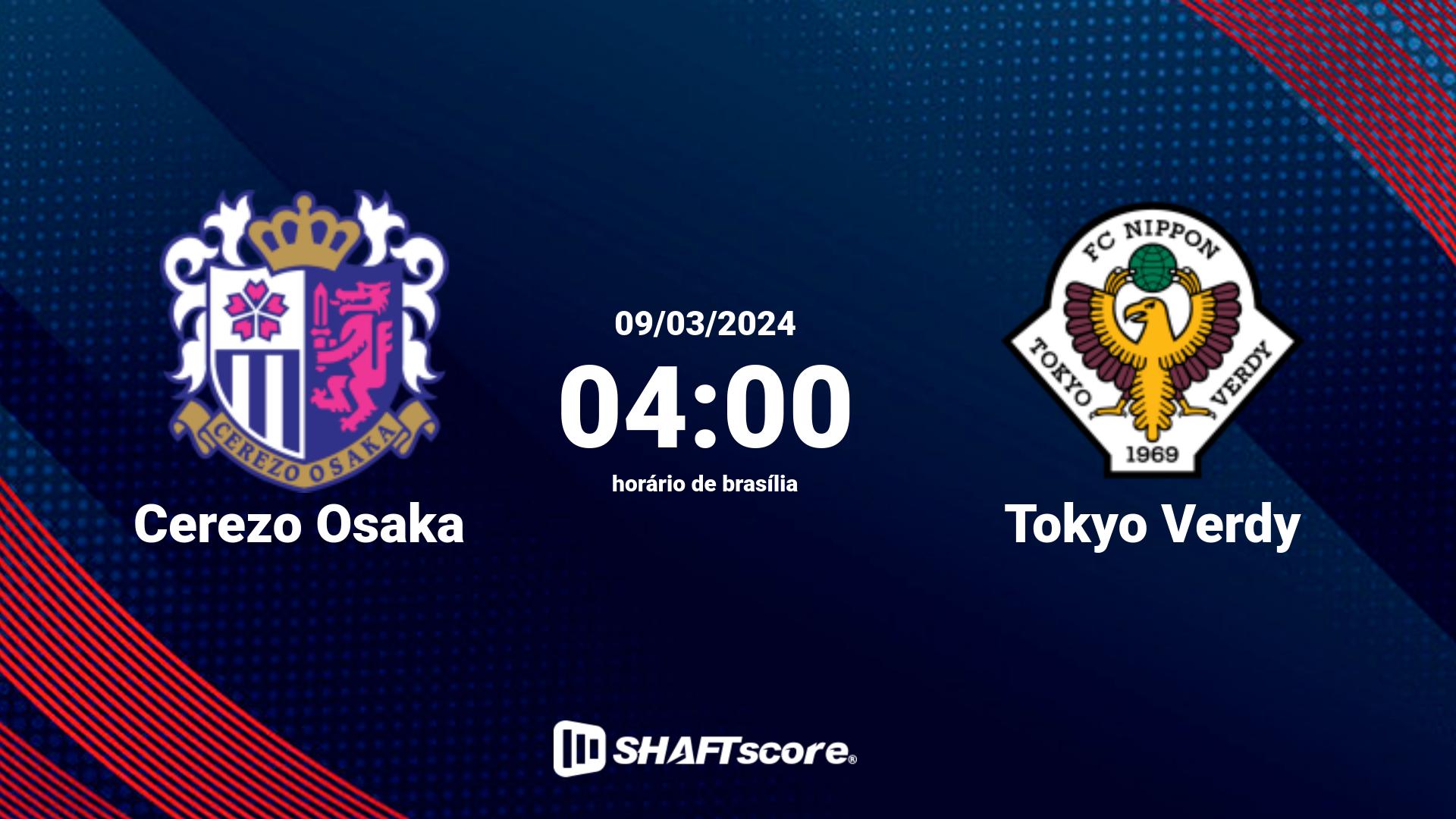 Estatísticas do jogo Cerezo Osaka vs Tokyo Verdy 09.03 04:00