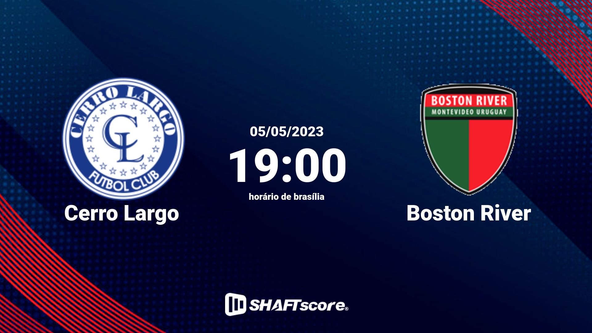 Estatísticas do jogo Cerro Largo vs Boston River 05.05 19:00