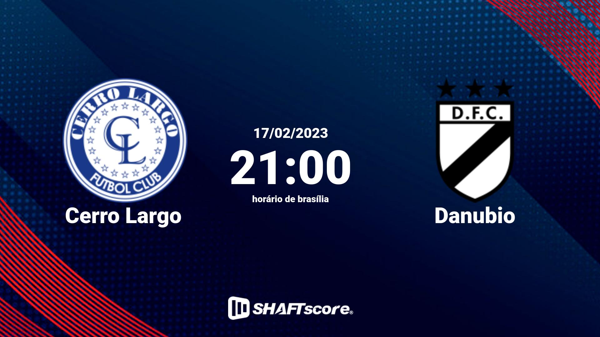 Estatísticas do jogo Cerro Largo vs Danubio 17.02 21:00