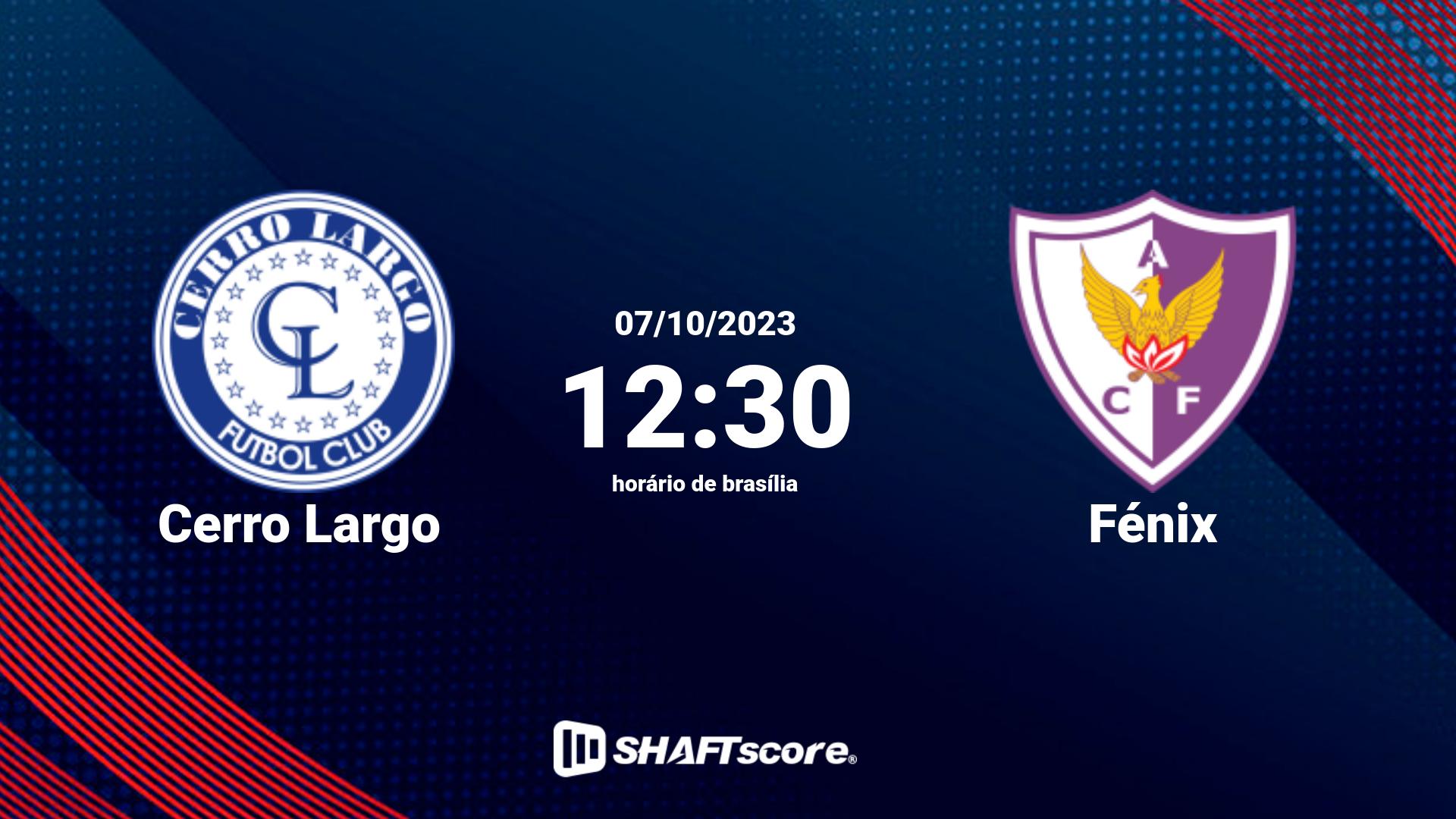 Estatísticas do jogo Cerro Largo vs Fénix 07.10 12:30