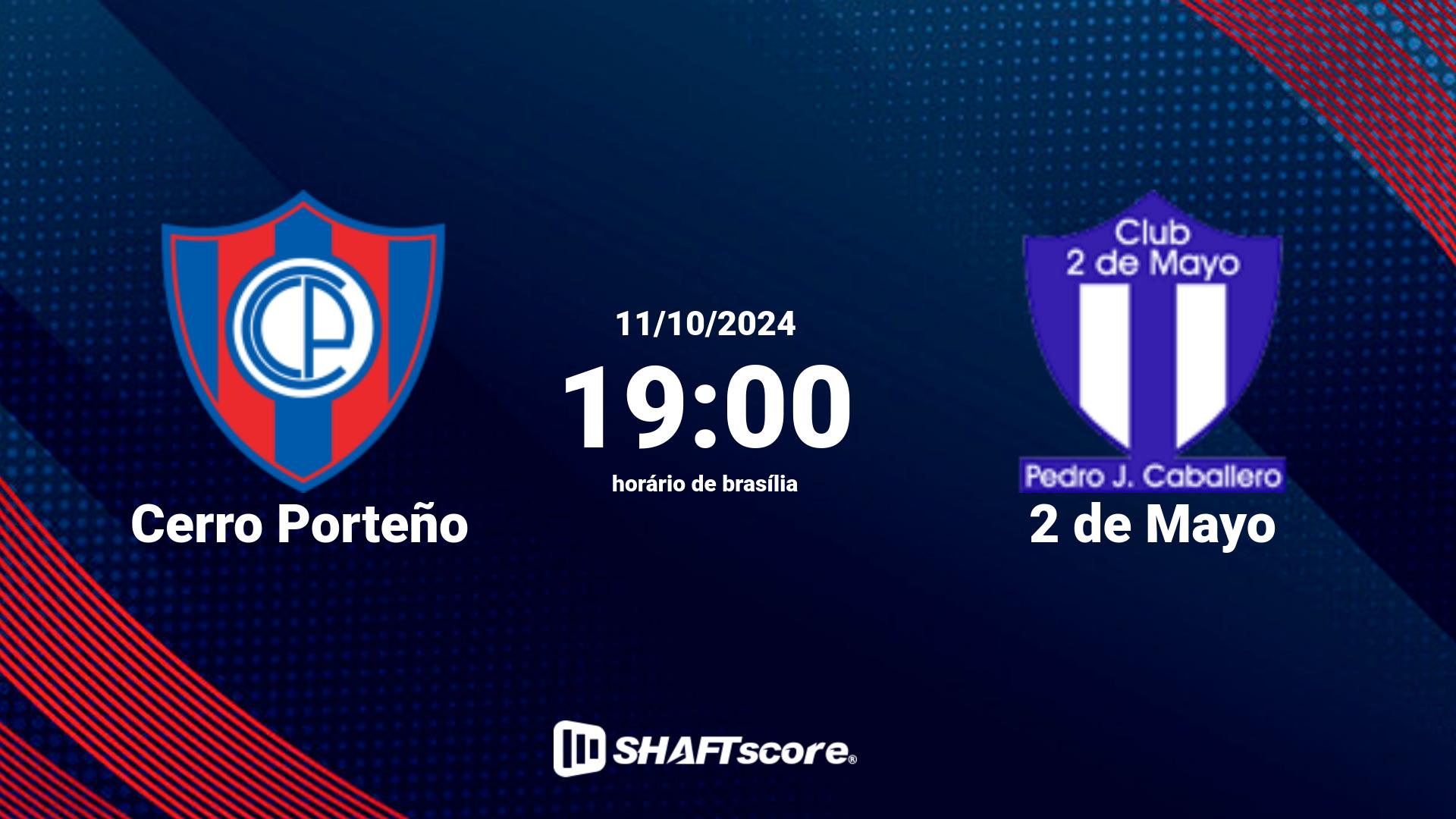 Estatísticas do jogo Cerro Porteño vs 2 de Mayo 11.10 19:00