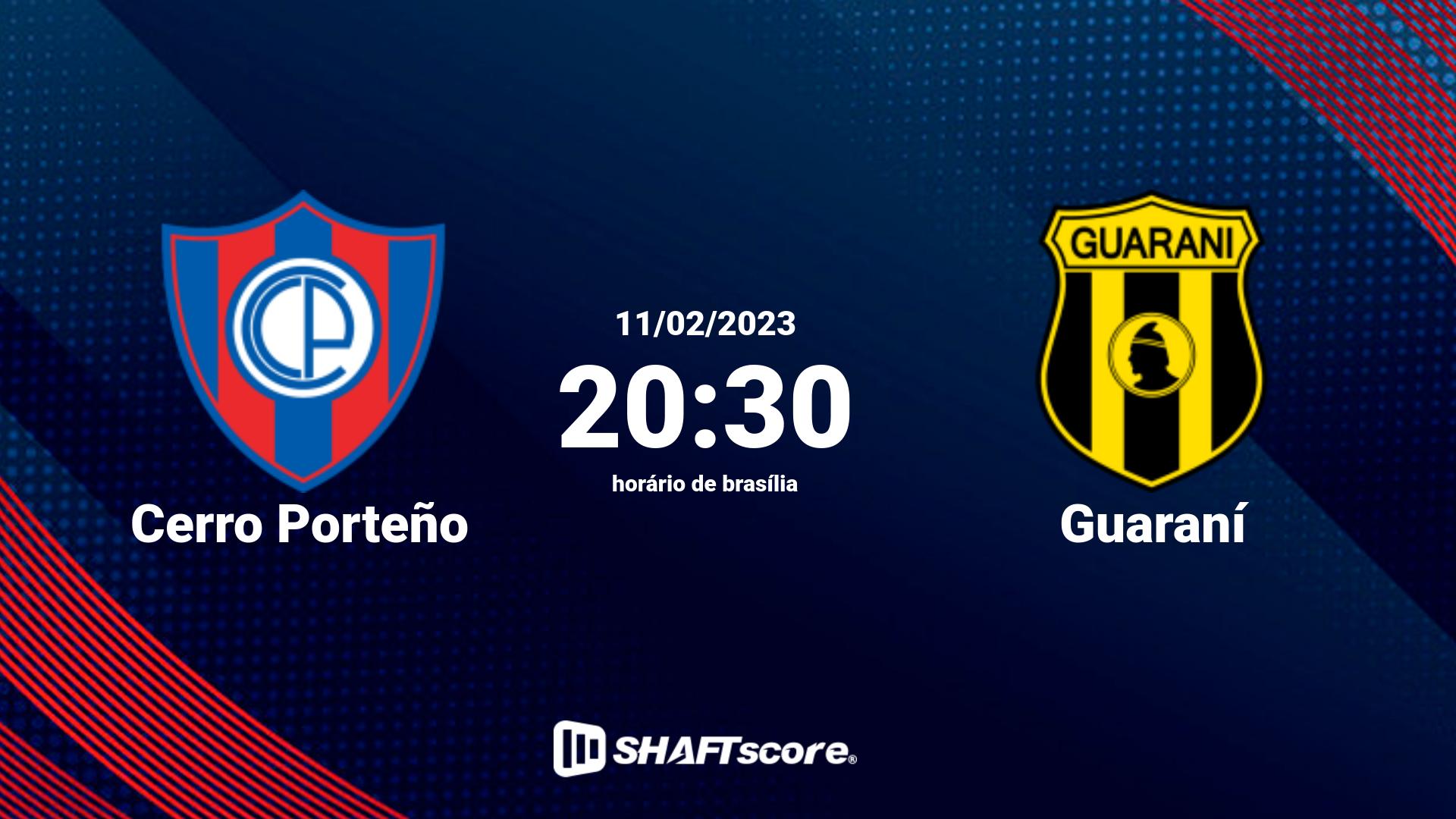 Estatísticas do jogo Cerro Porteño vs Guaraní 11.02 20:30