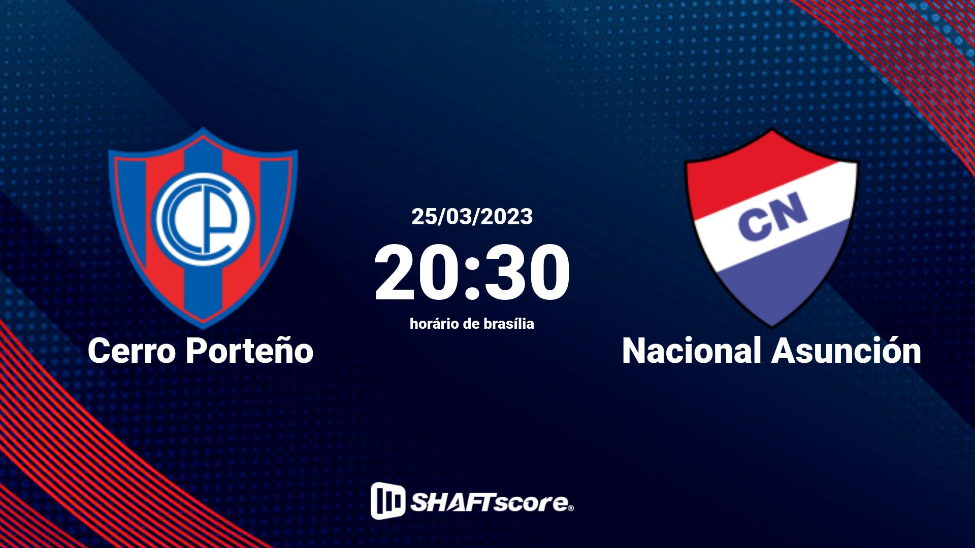 Estatísticas do jogo Cerro Porteño vs Nacional Asunción 25.03 20:30