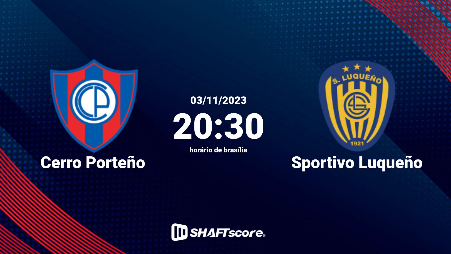 Estatísticas do jogo Cerro Porteño vs Sportivo Luqueño 03.11 20:30