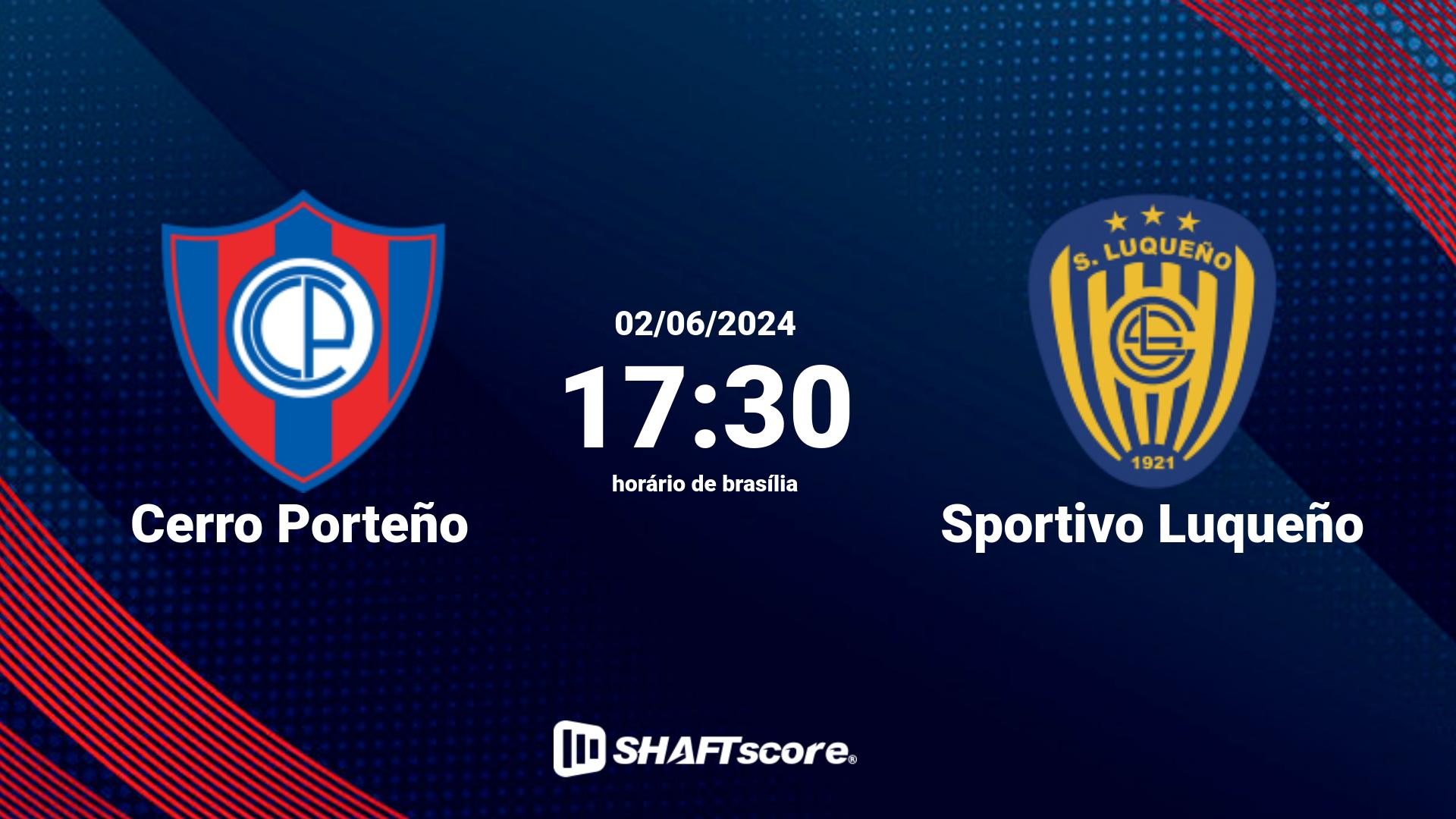 Estatísticas do jogo Cerro Porteño vs Sportivo Luqueño 02.06 17:30