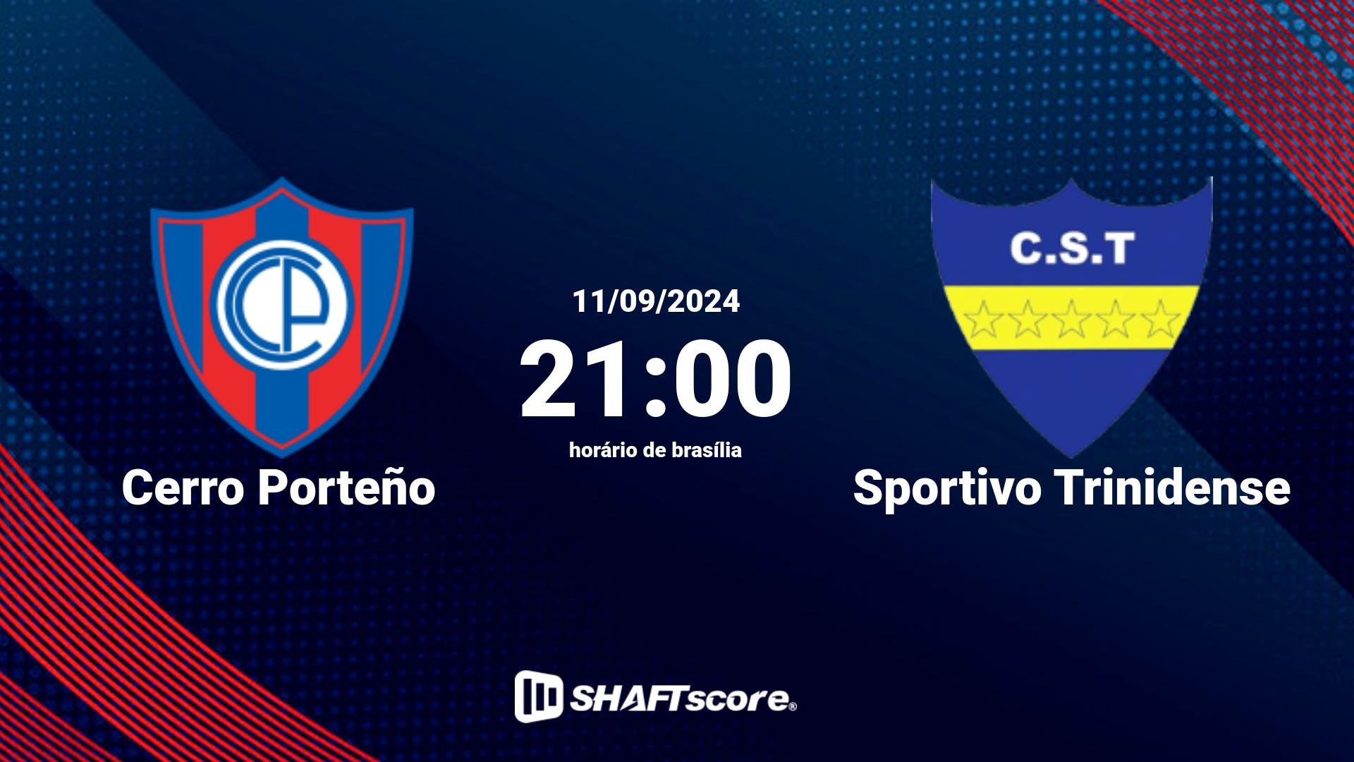 Estatísticas do jogo Cerro Porteño vs Sportivo Trinidense 11.09 21:00