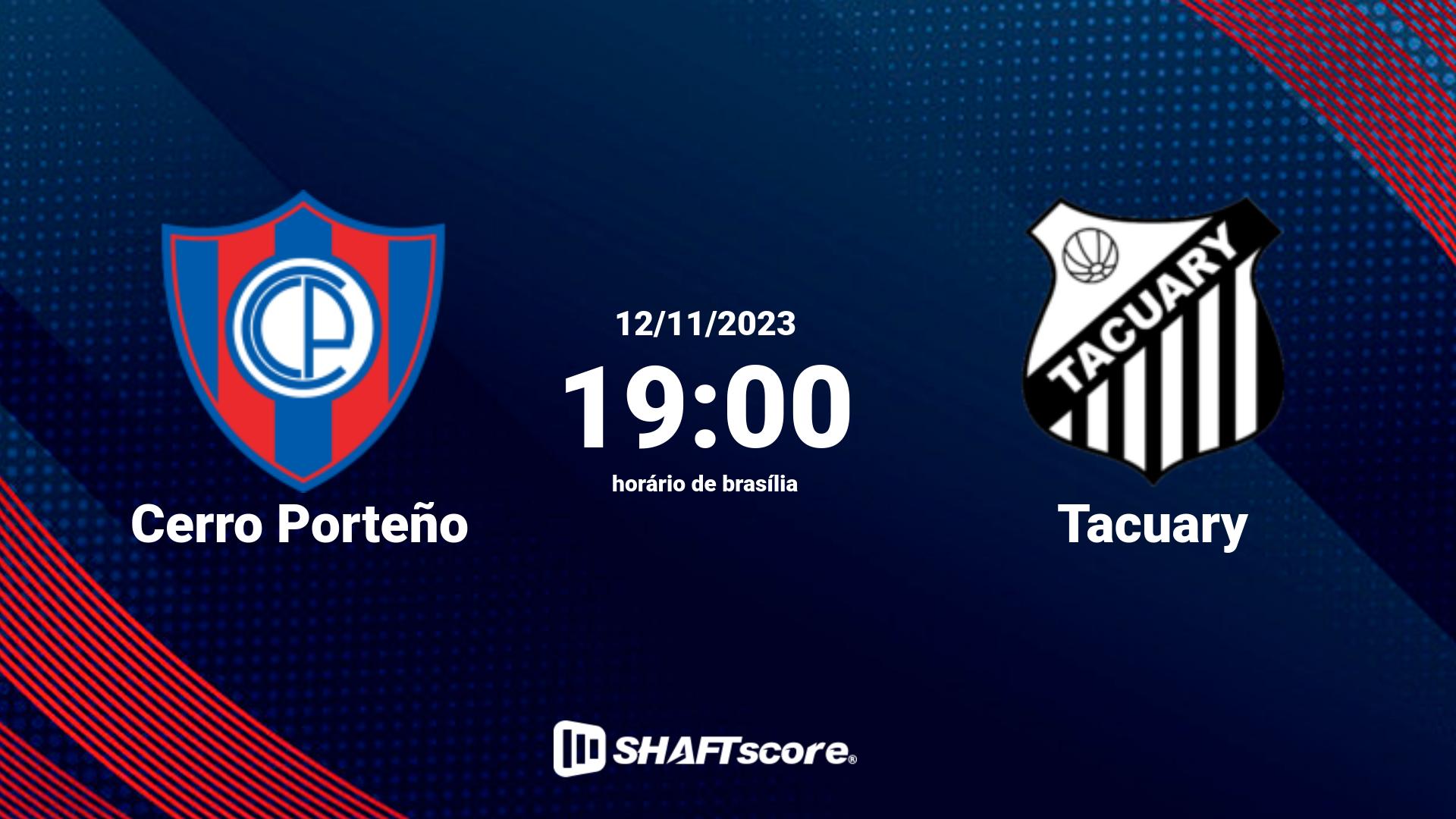 Estatísticas do jogo Cerro Porteño vs Tacuary 12.11 19:00