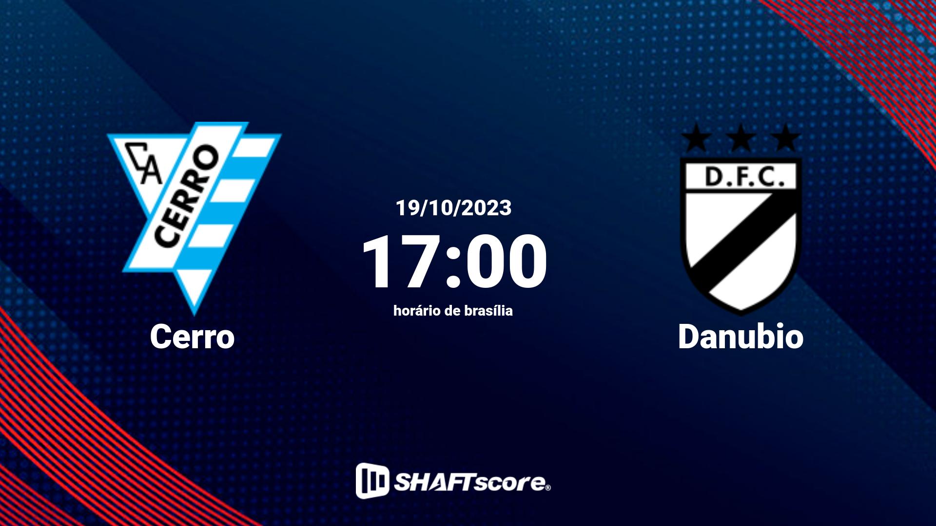 Estatísticas do jogo Cerro vs Danubio 19.10 17:00