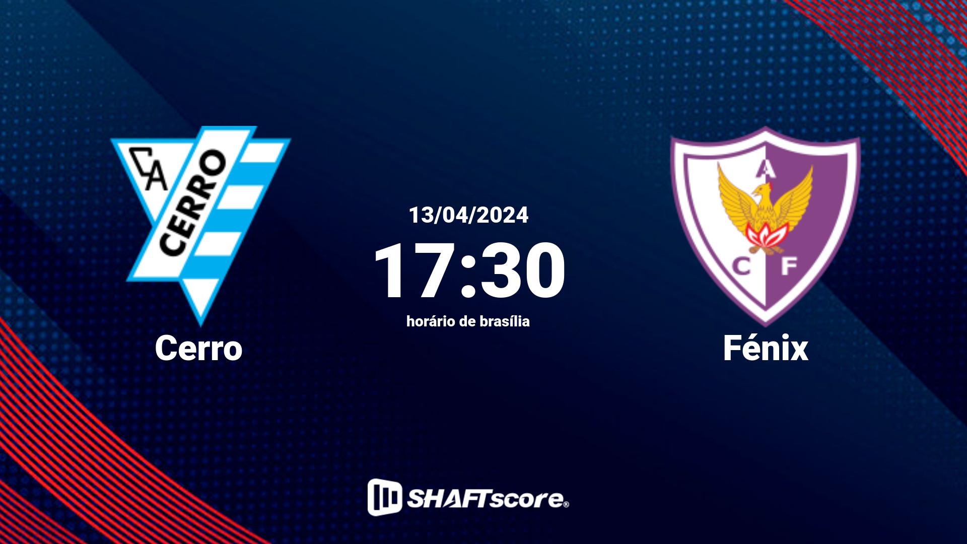 Estatísticas do jogo Cerro vs Fénix 13.04 17:30