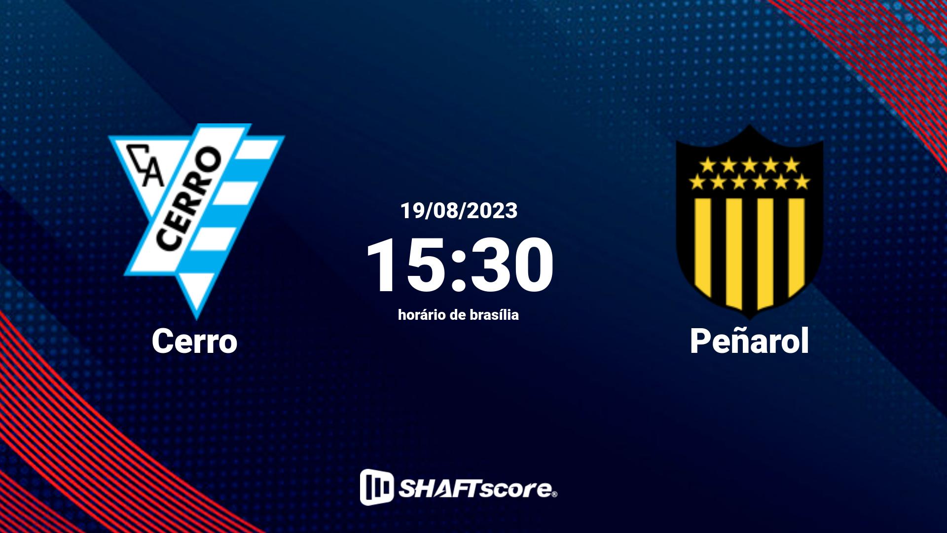 Estatísticas do jogo Cerro vs Peñarol 19.08 15:30