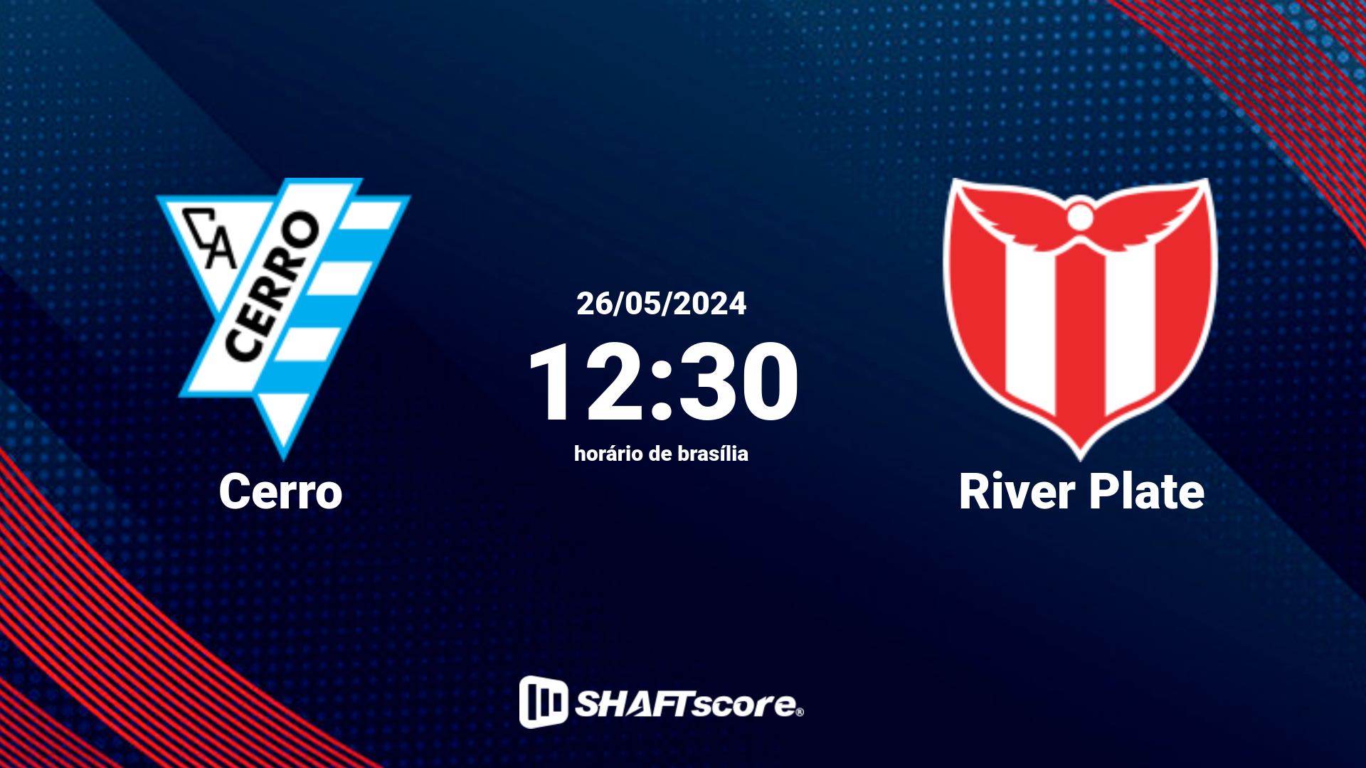 Estatísticas do jogo Cerro vs River Plate 26.05 12:30