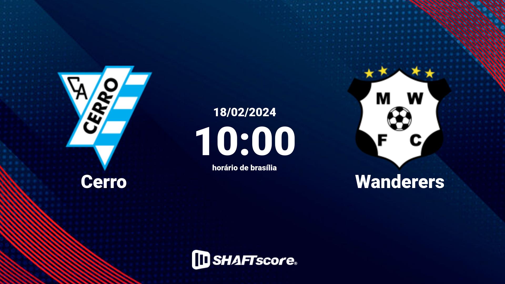 Estatísticas do jogo Cerro vs Wanderers 18.02 10:00