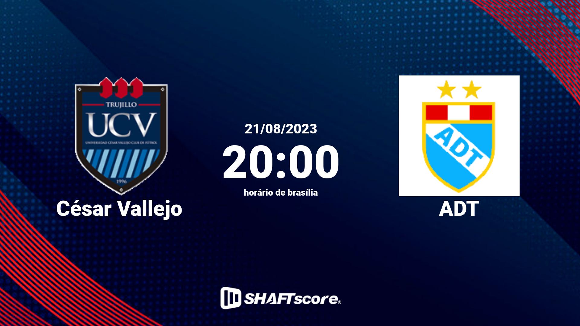 Estatísticas do jogo César Vallejo vs ADT 21.08 20:00