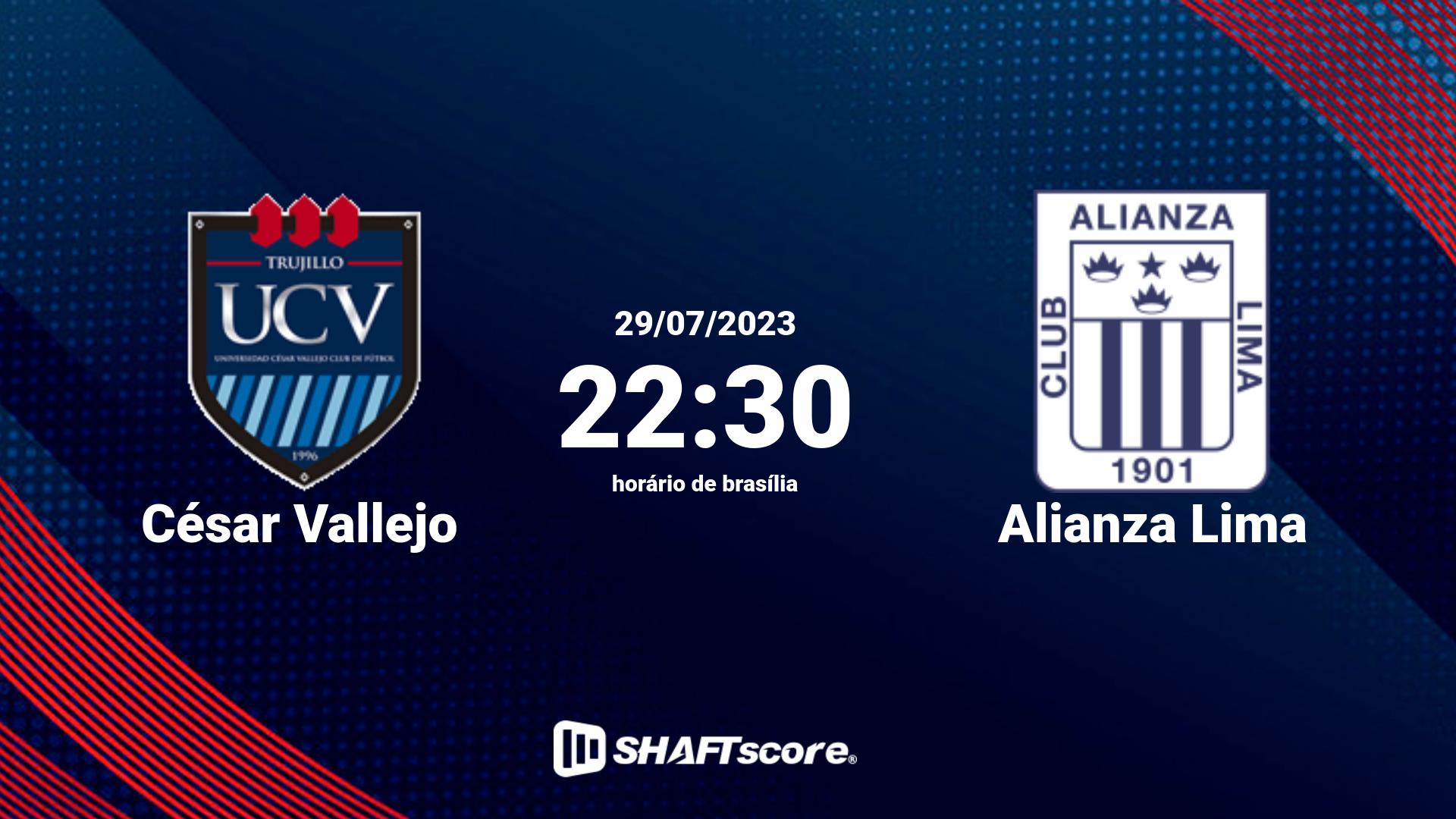 Estatísticas do jogo César Vallejo vs Alianza Lima 29.07 22:30