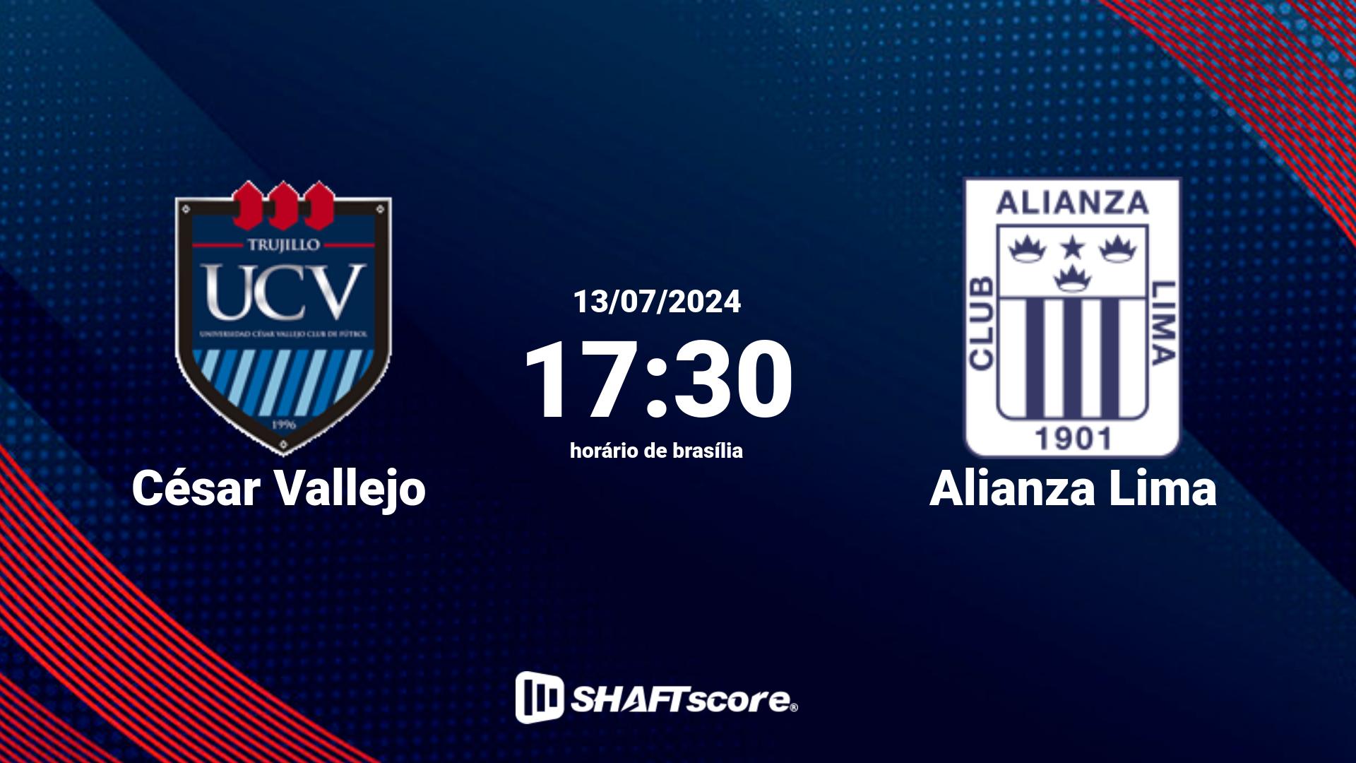 Estatísticas do jogo César Vallejo vs Alianza Lima 13.07 17:30