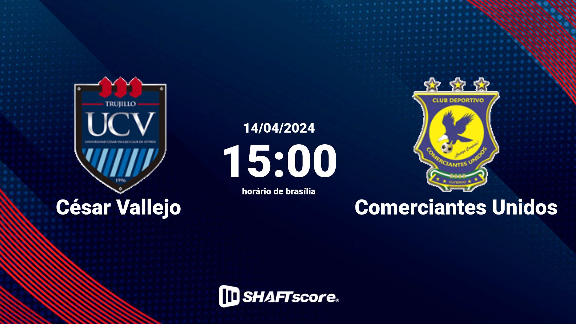 Estatísticas do jogo César Vallejo vs Comerciantes Unidos 14.04 15:00