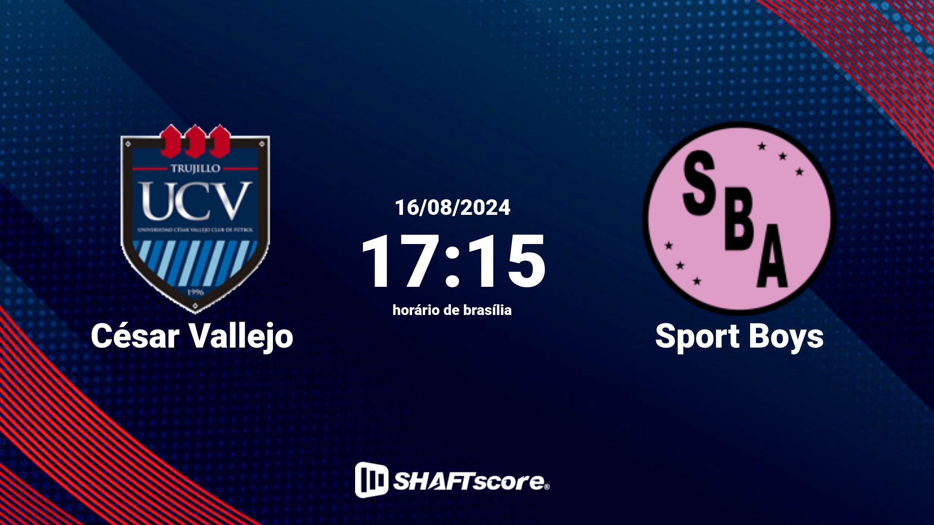 Estatísticas do jogo César Vallejo vs Sport Boys 16.08 17:15