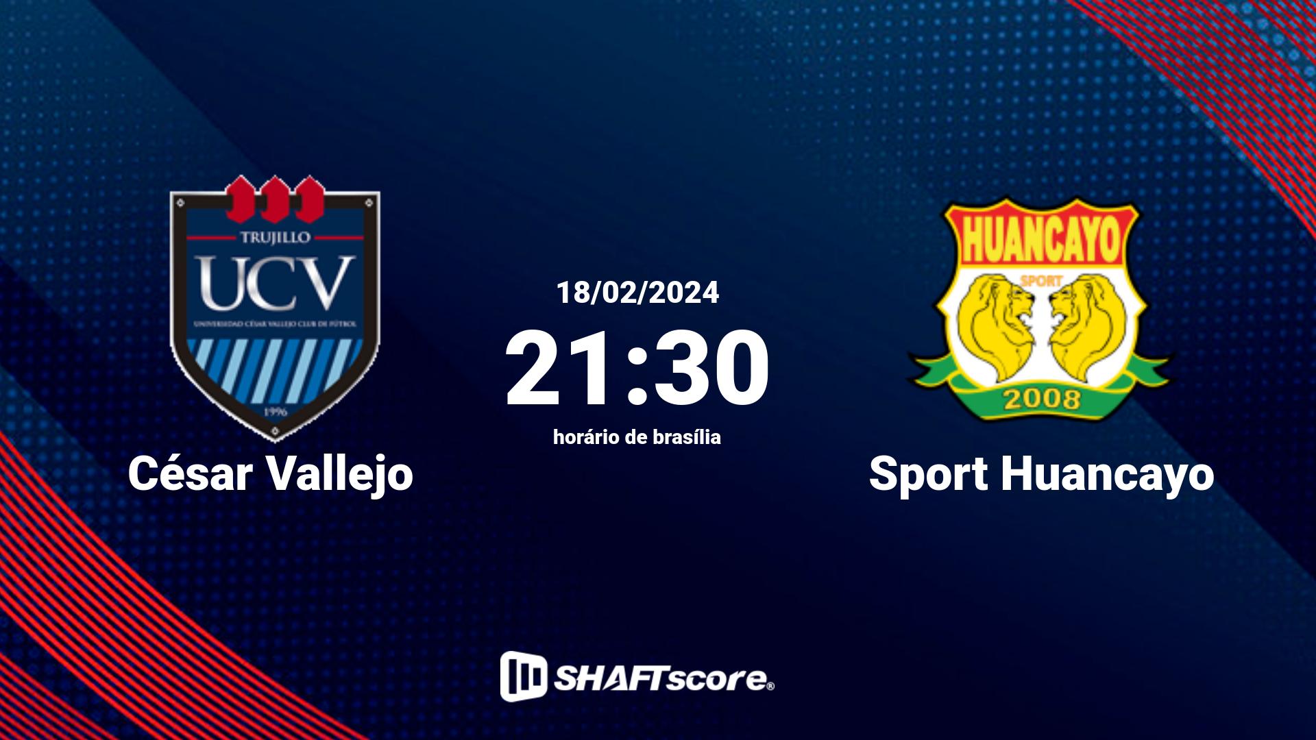 Estatísticas do jogo César Vallejo vs Sport Huancayo 18.02 21:30