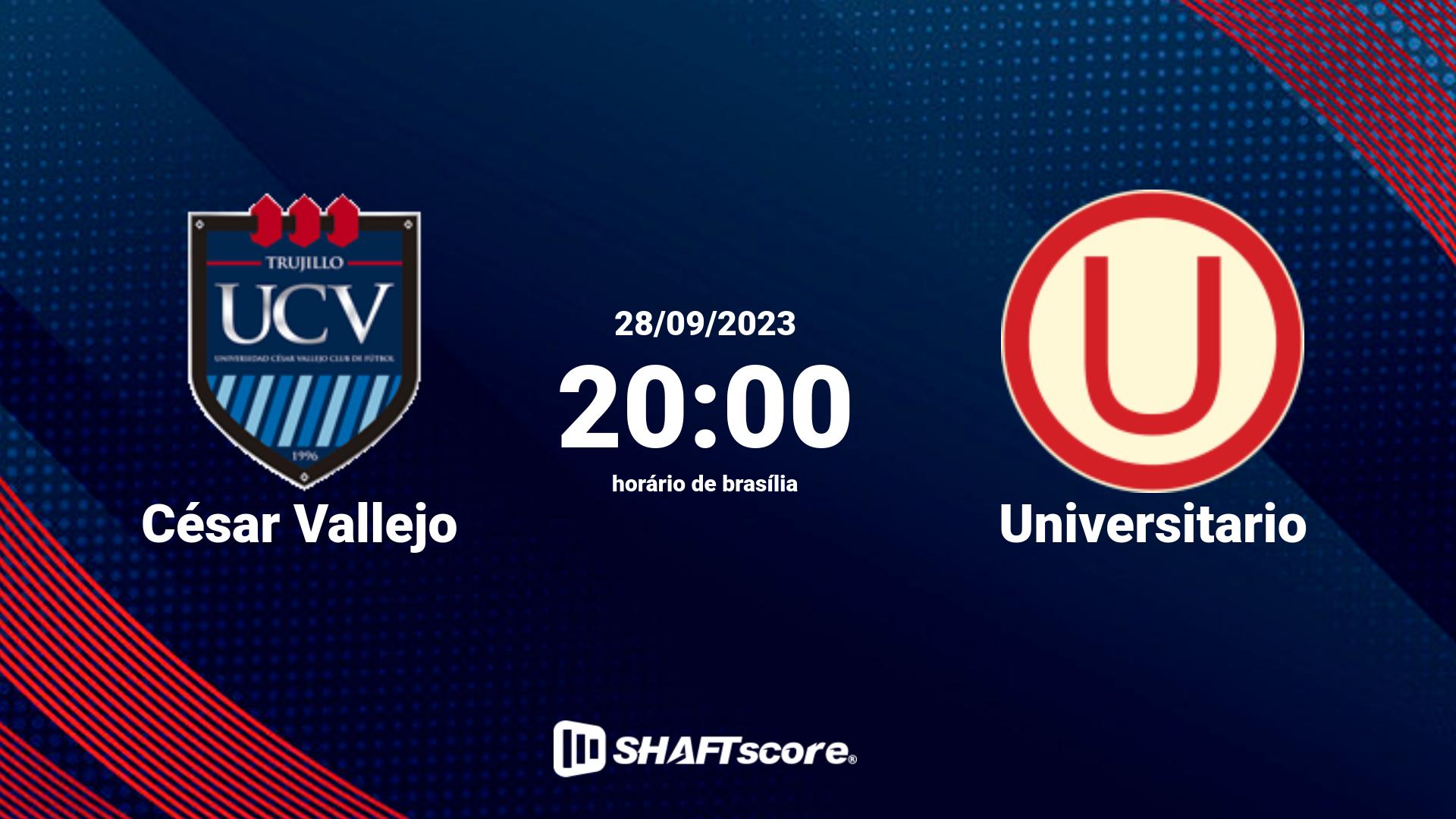 Estatísticas do jogo César Vallejo vs Universitario 28.09 20:00