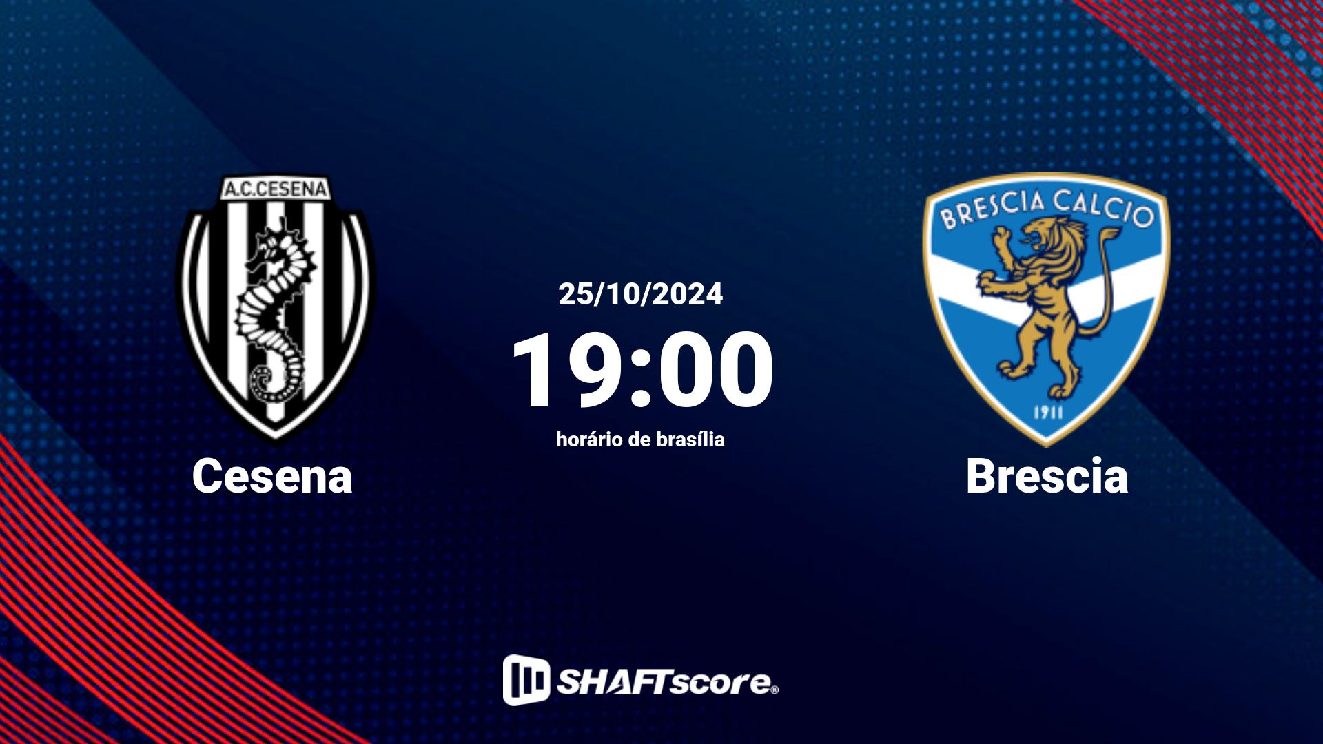 Estatísticas do jogo Cesena vs Brescia 25.10 19:00