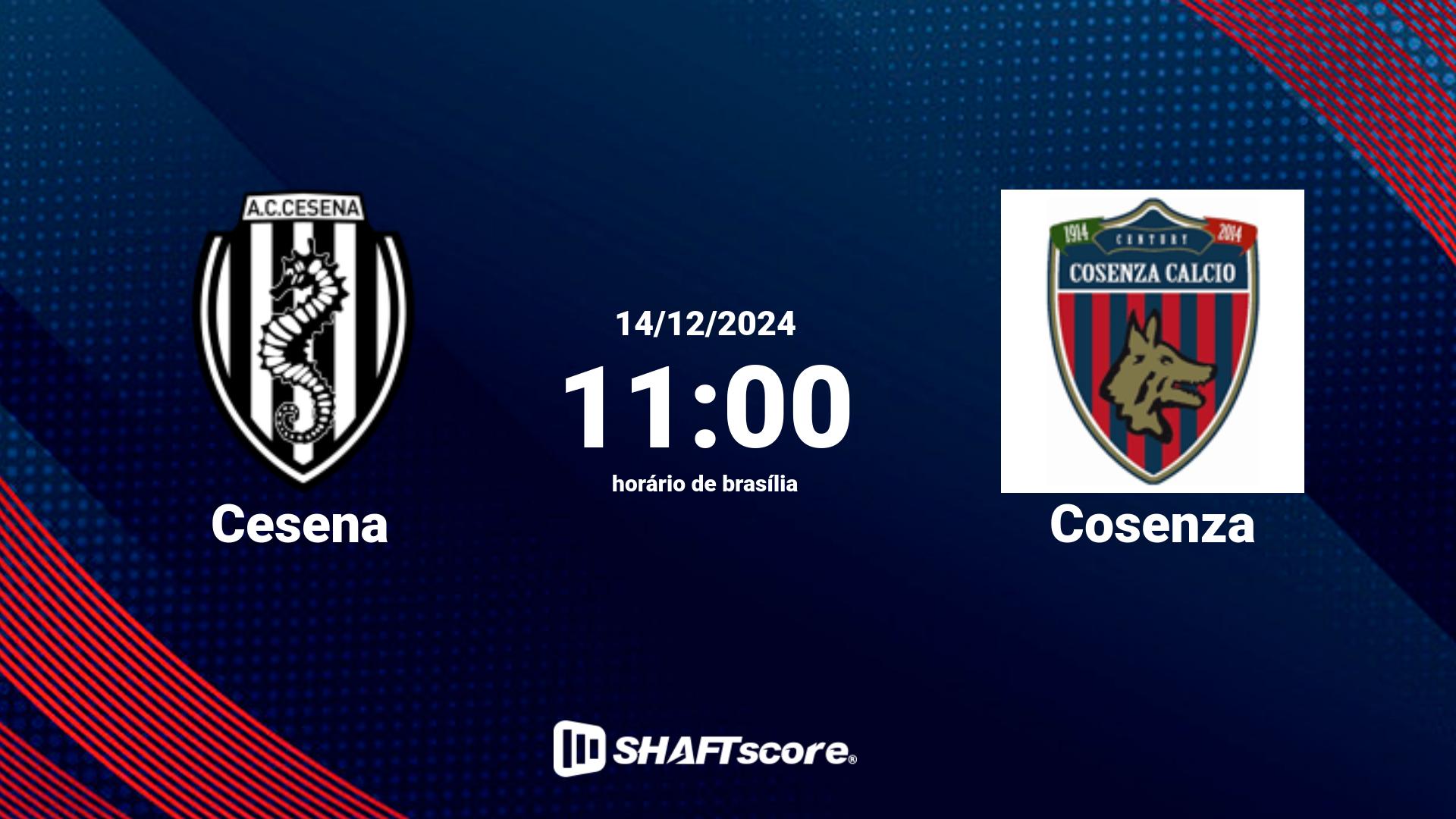 Estatísticas do jogo Cesena vs Cosenza 14.12 11:00