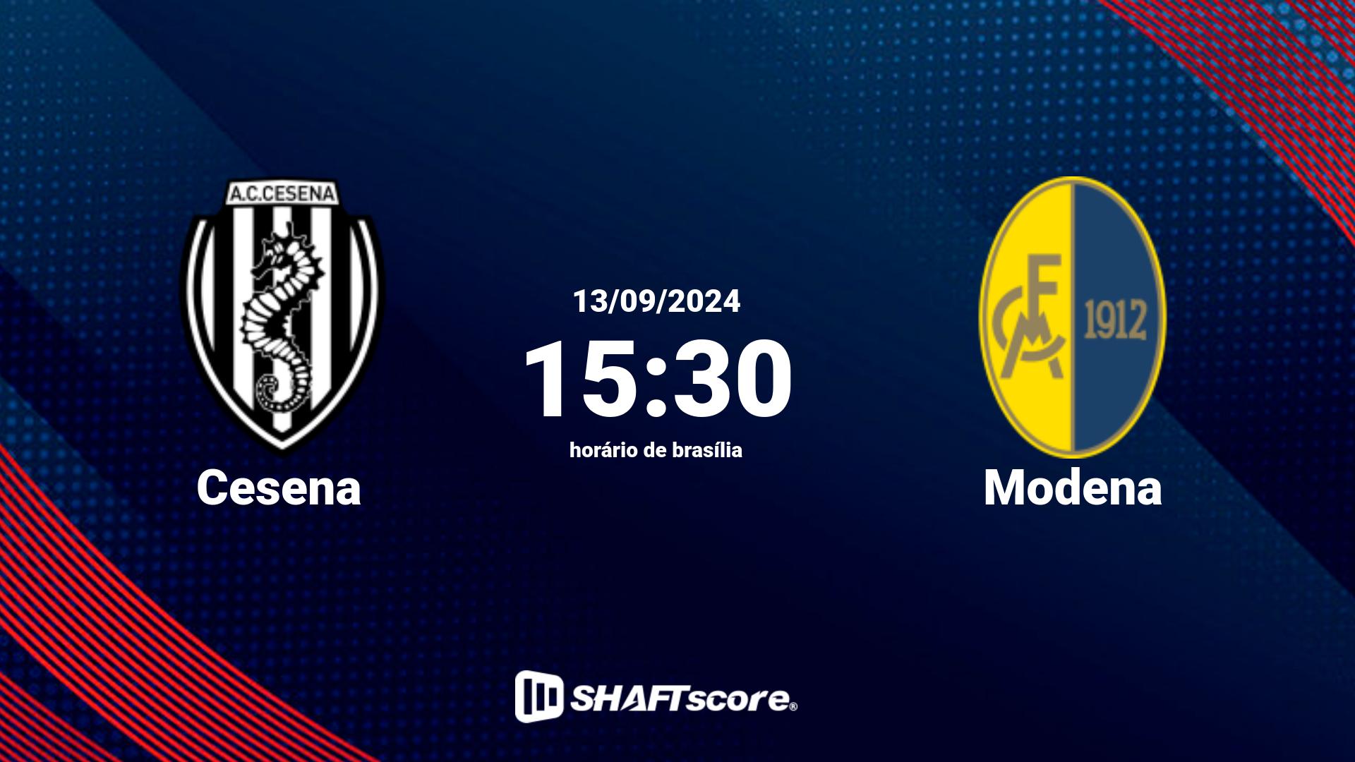 Estatísticas do jogo Cesena vs Modena 13.09 15:30