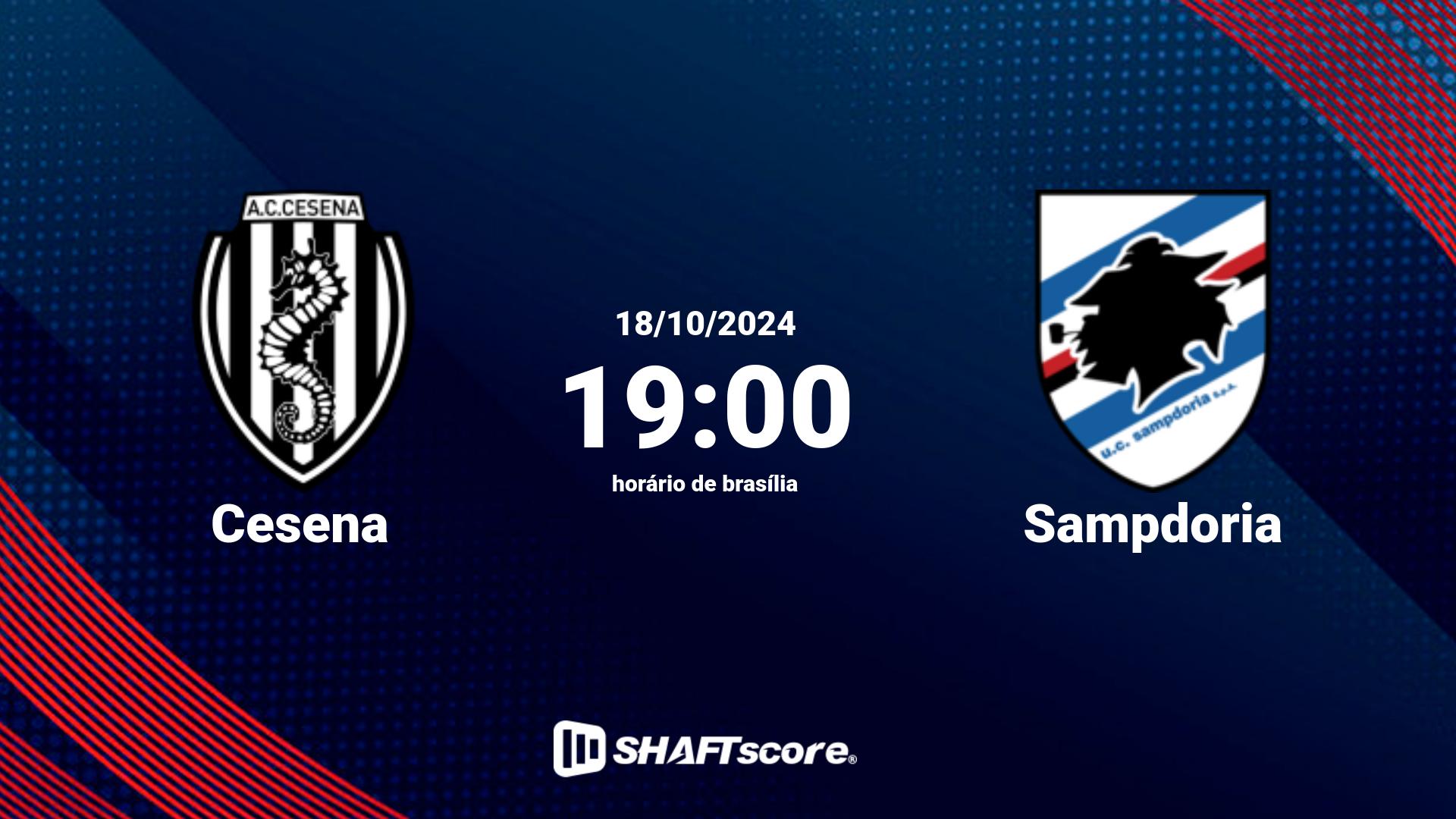 Estatísticas do jogo Cesena vs Sampdoria 18.10 19:00