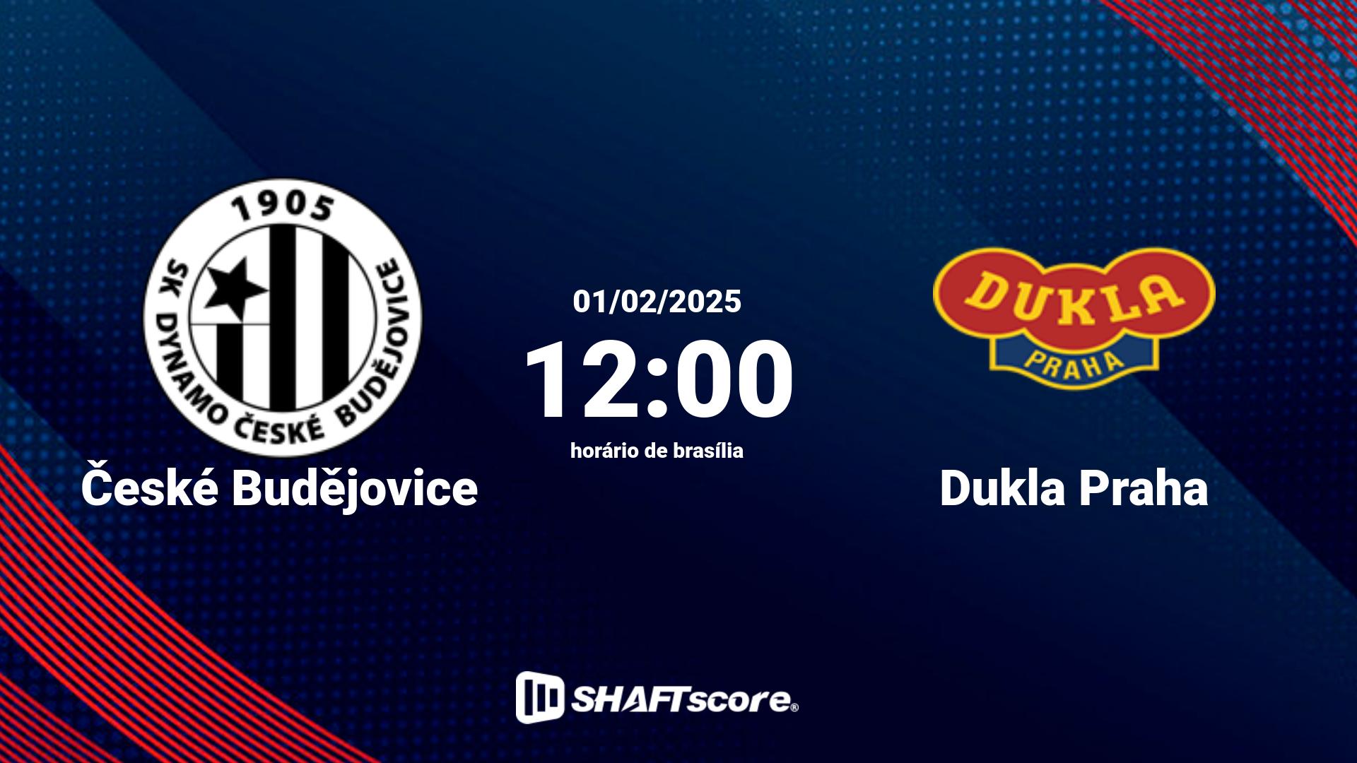 Estatísticas do jogo České Budějovice vs Dukla Praha 01.02 12:00