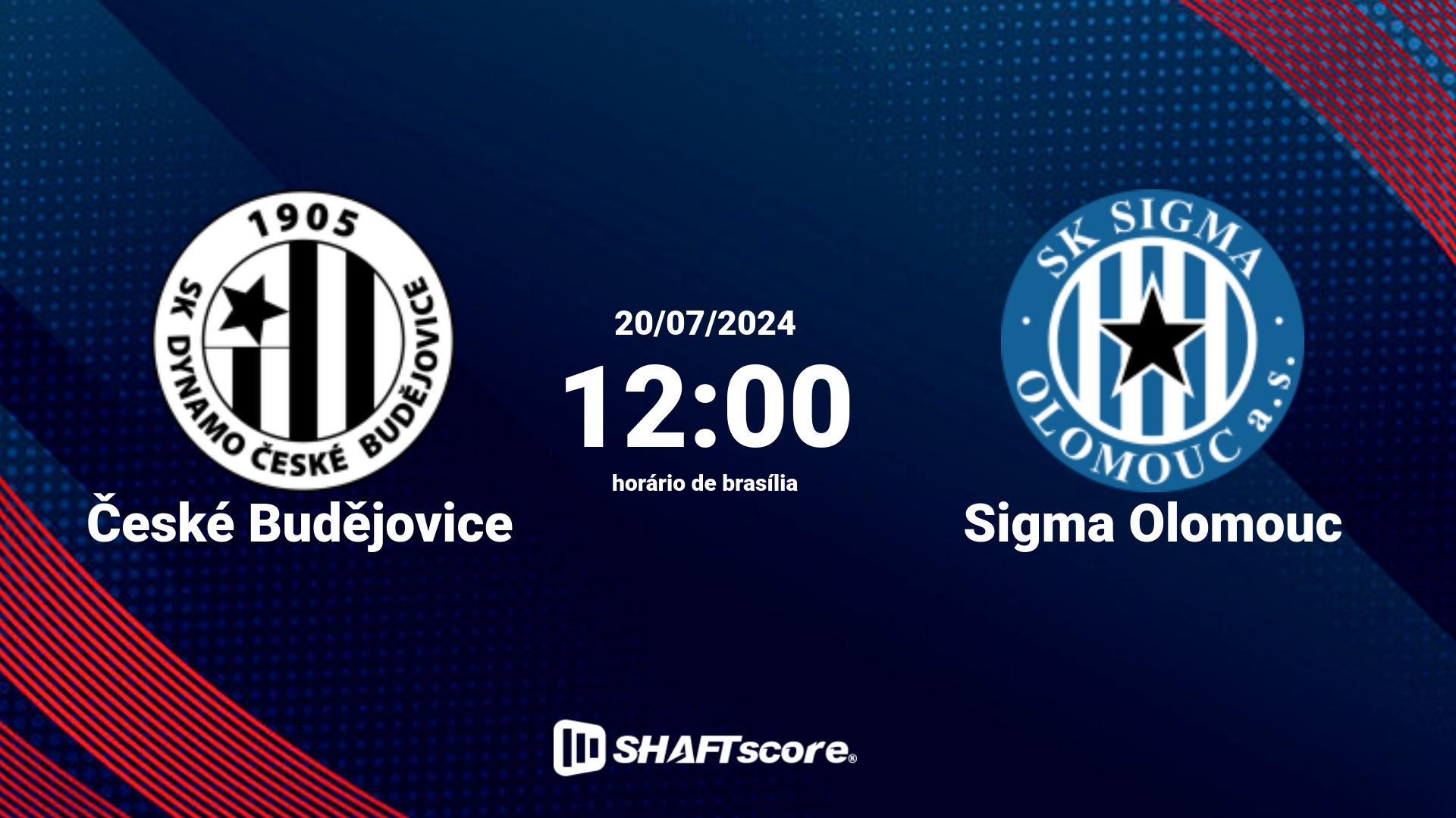 Estatísticas do jogo České Budějovice vs Sigma Olomouc 20.07 12:00