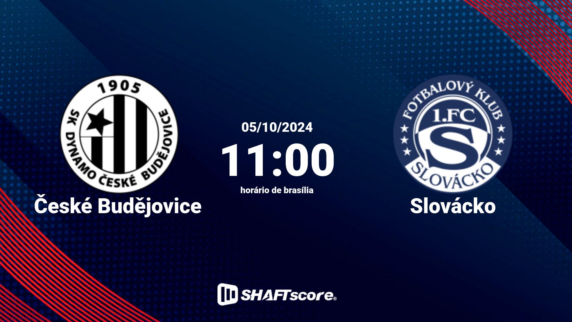 Estatísticas do jogo České Budějovice vs Slovácko 05.10 11:00