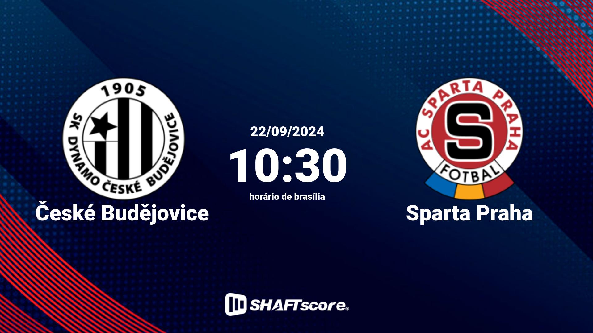 Estatísticas do jogo České Budějovice vs Sparta Praha 22.09 10:30