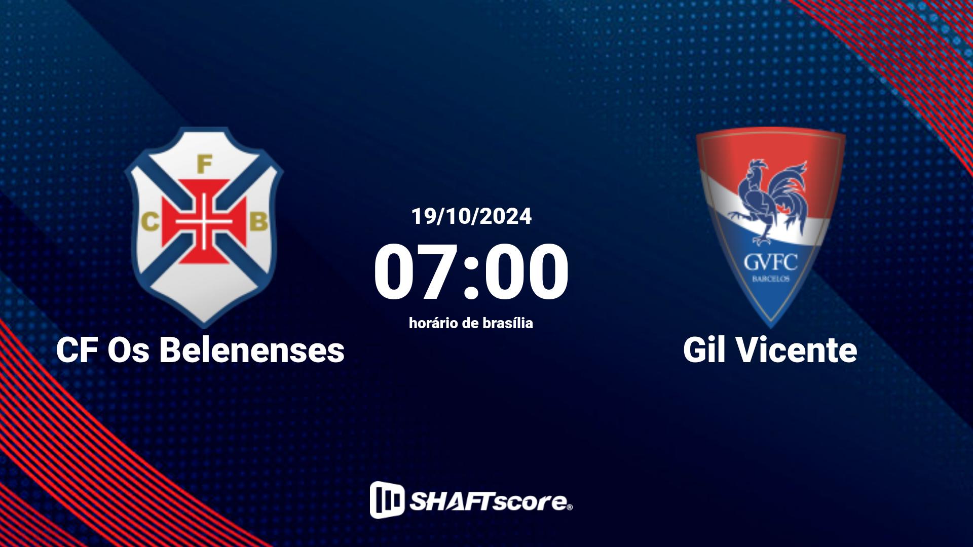 Estatísticas do jogo CF Os Belenenses vs Gil Vicente 19.10 07:00