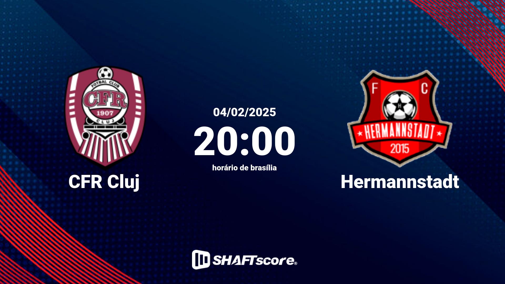 Estatísticas do jogo CFR Cluj vs Hermannstadt 04.02 20:00