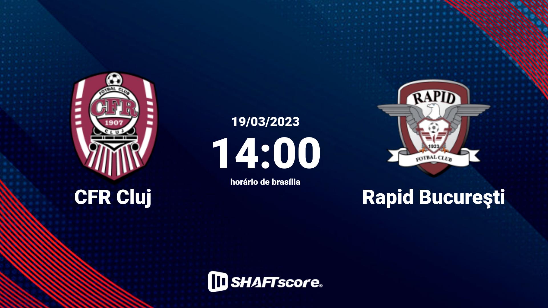 Estatísticas do jogo CFR Cluj vs Rapid Bucureşti 19.03 14:00