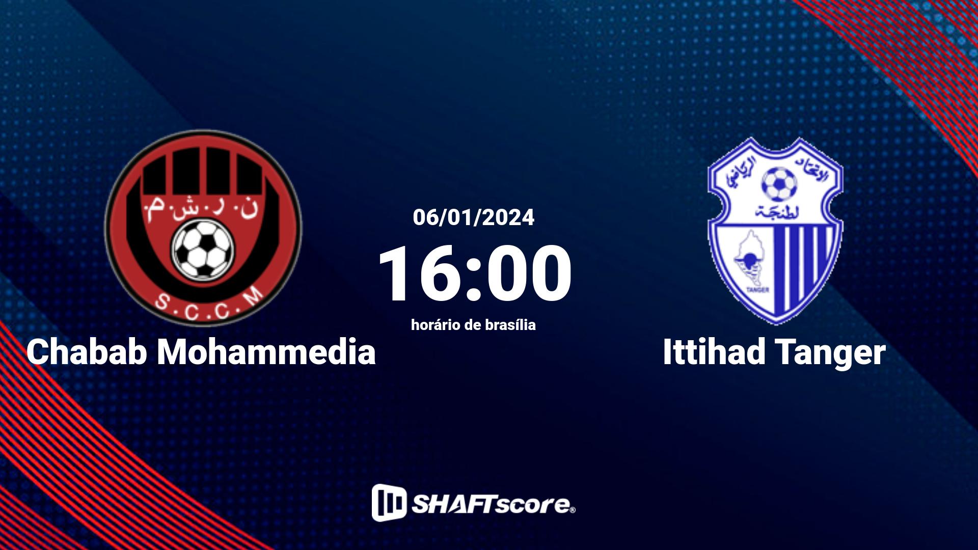 Estatísticas do jogo Chabab Mohammedia vs Ittihad Tanger 06.01 16:00